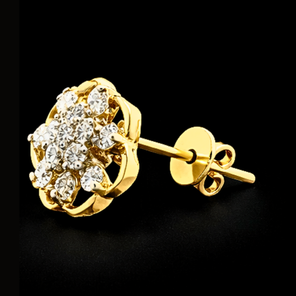 Véskara Blossom Diamond Floral Stud Earrings