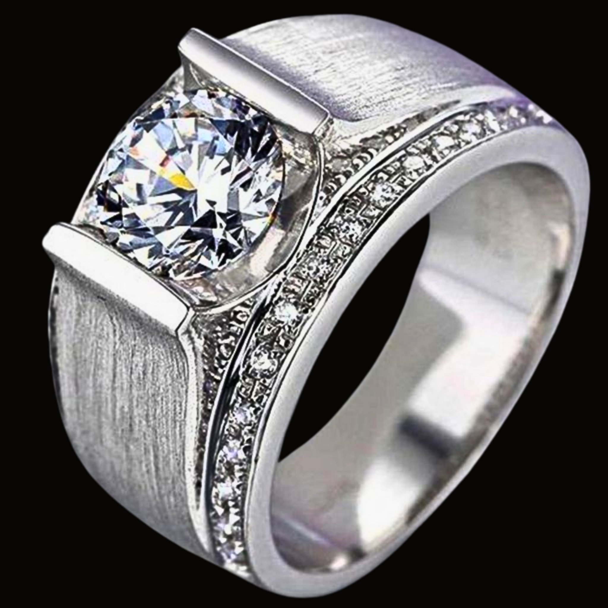 Véskara Men's Bold Solitaire Diamond Statement Ring