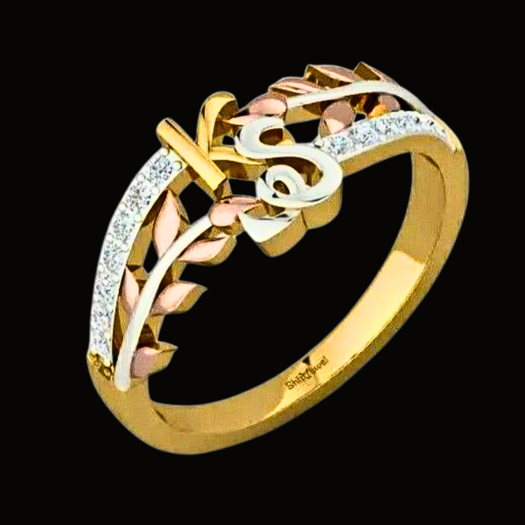 Véskara Diamond Initial Ring – K & S Personalized Diamond Ring