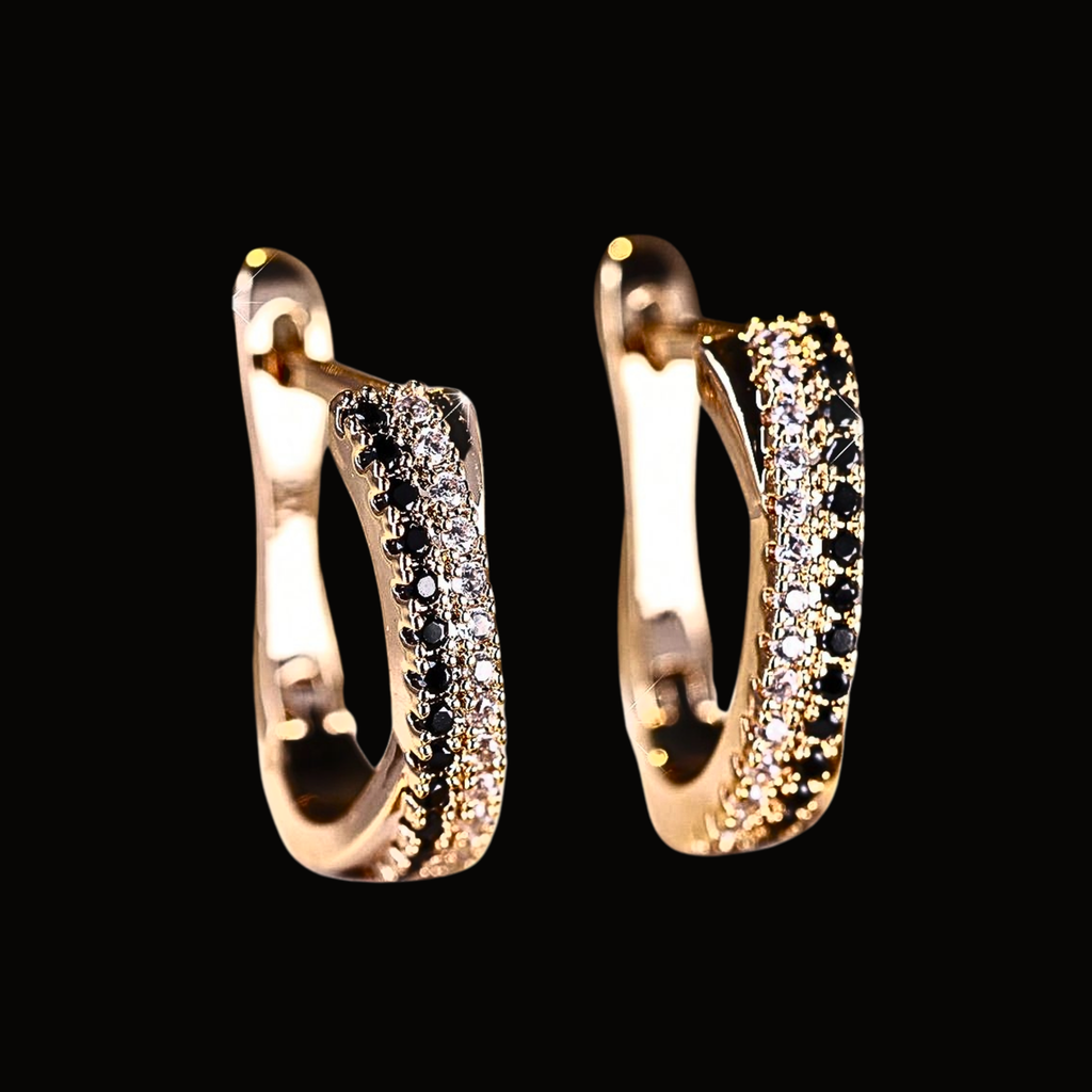 Véskara Noir Radiance Diamond Huggie Earrings