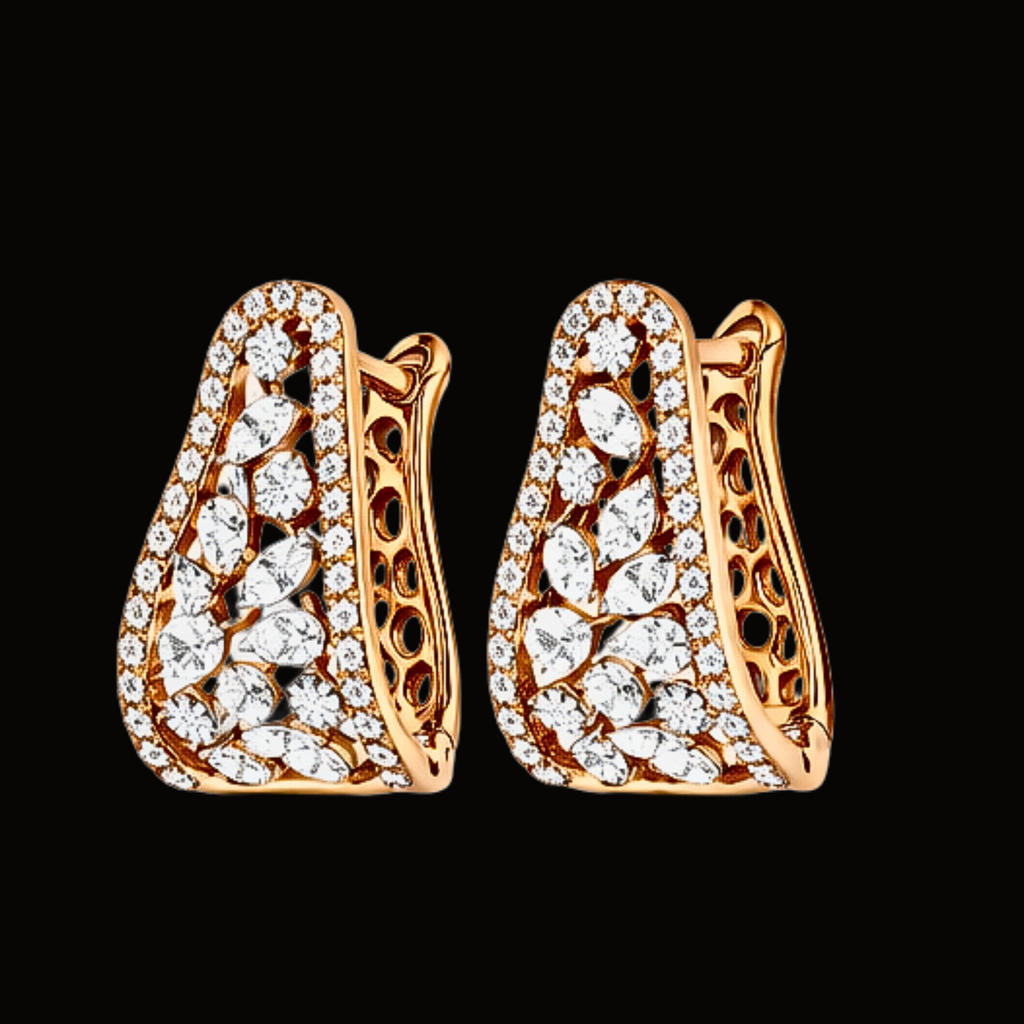 Véskara Aurelia Diamond Pavé Huggie Earrings