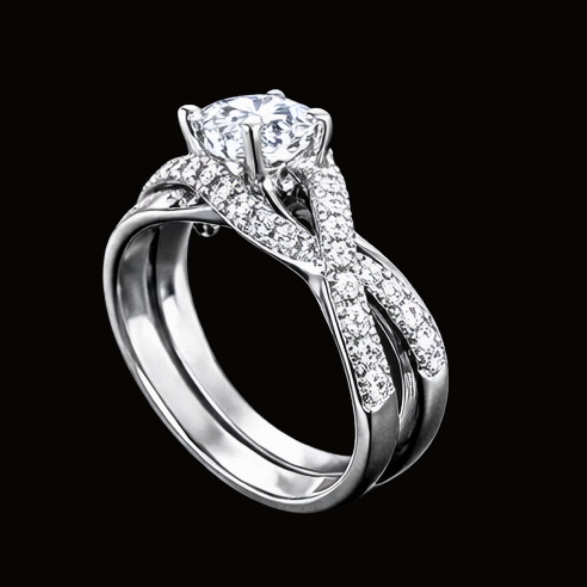 Véskara Infinity Twist Diamond Engagement Ring