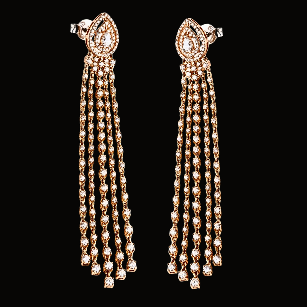 Véskara Aurora Diamond Tassel Drop Earrings