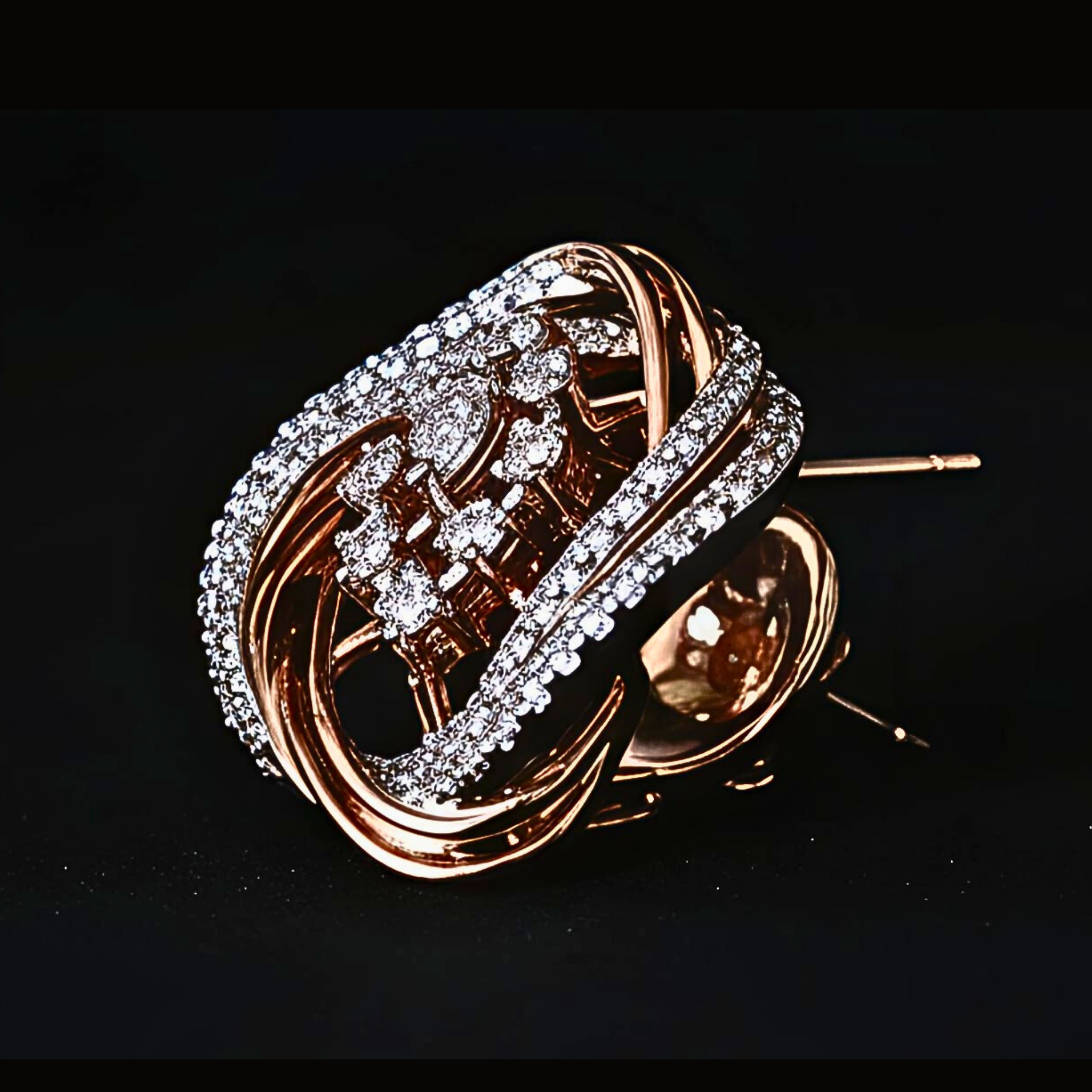 Véskara Aurelia Rose Gold Diamond Dome Stud Earrings