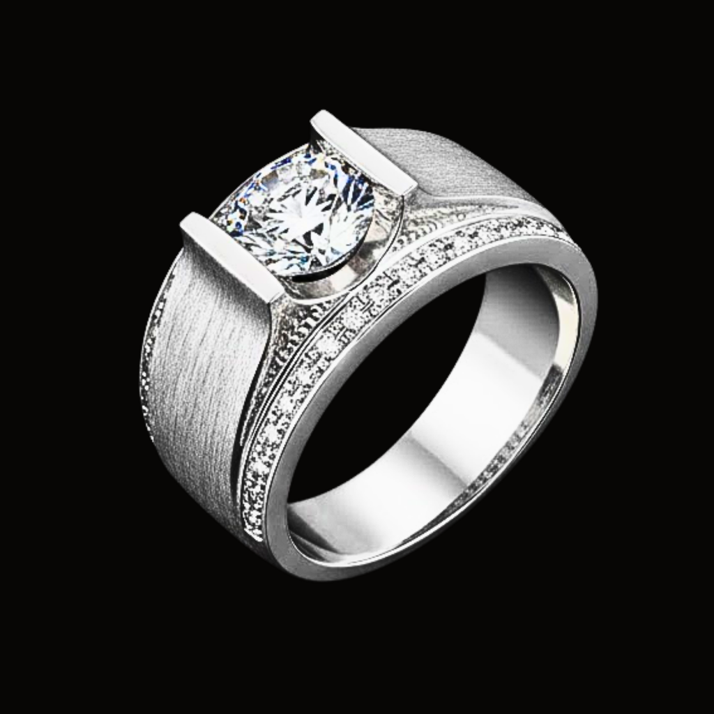 Véskara Men's Bold Solitaire Diamond Statement Ring