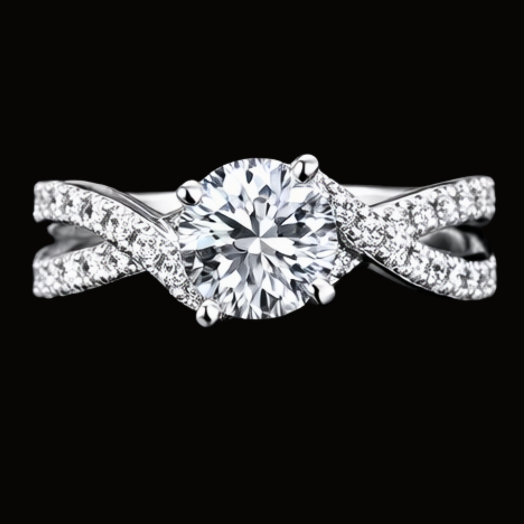 Véskara Infinity Twist Diamond Engagement Ring