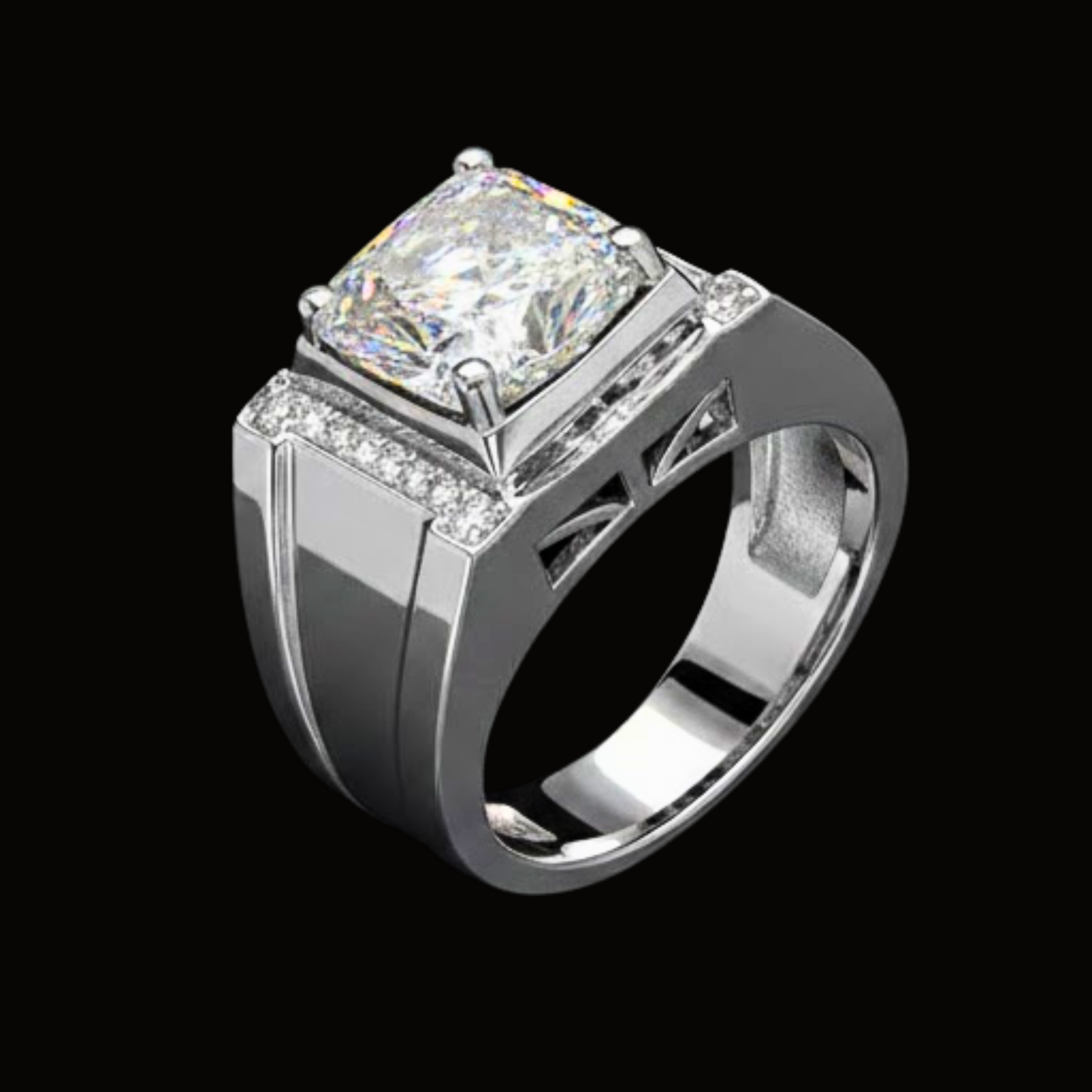 Véskara Men's Princess Cut Diamond Engagement Ring