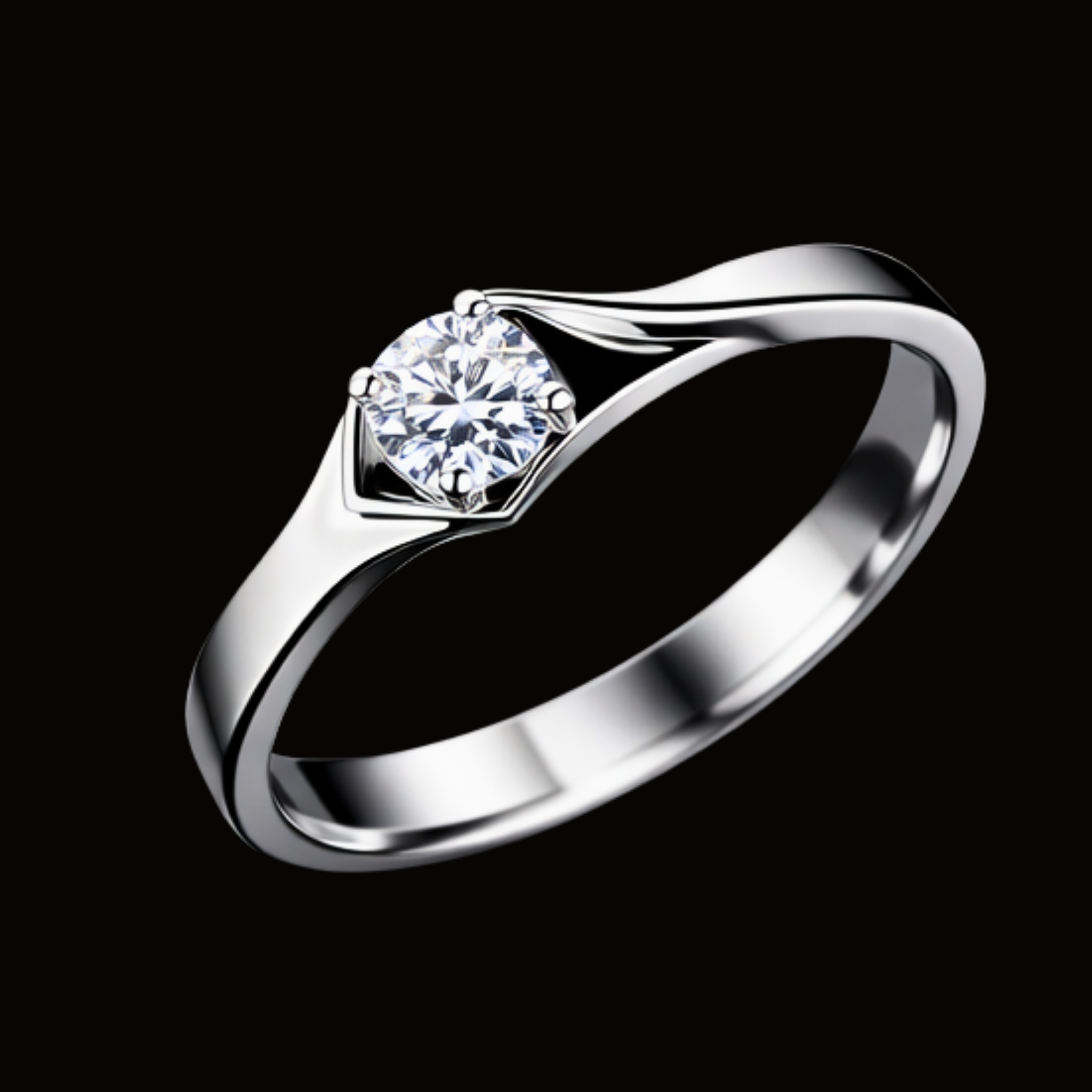 Véskara Aura Twist Solitaire Diamond Ring – Elegant Modern Engagement Ring
