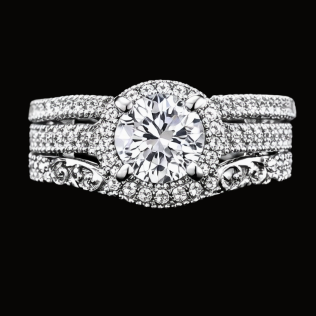 Véskara Regal Halo Diamond Engagement Ring