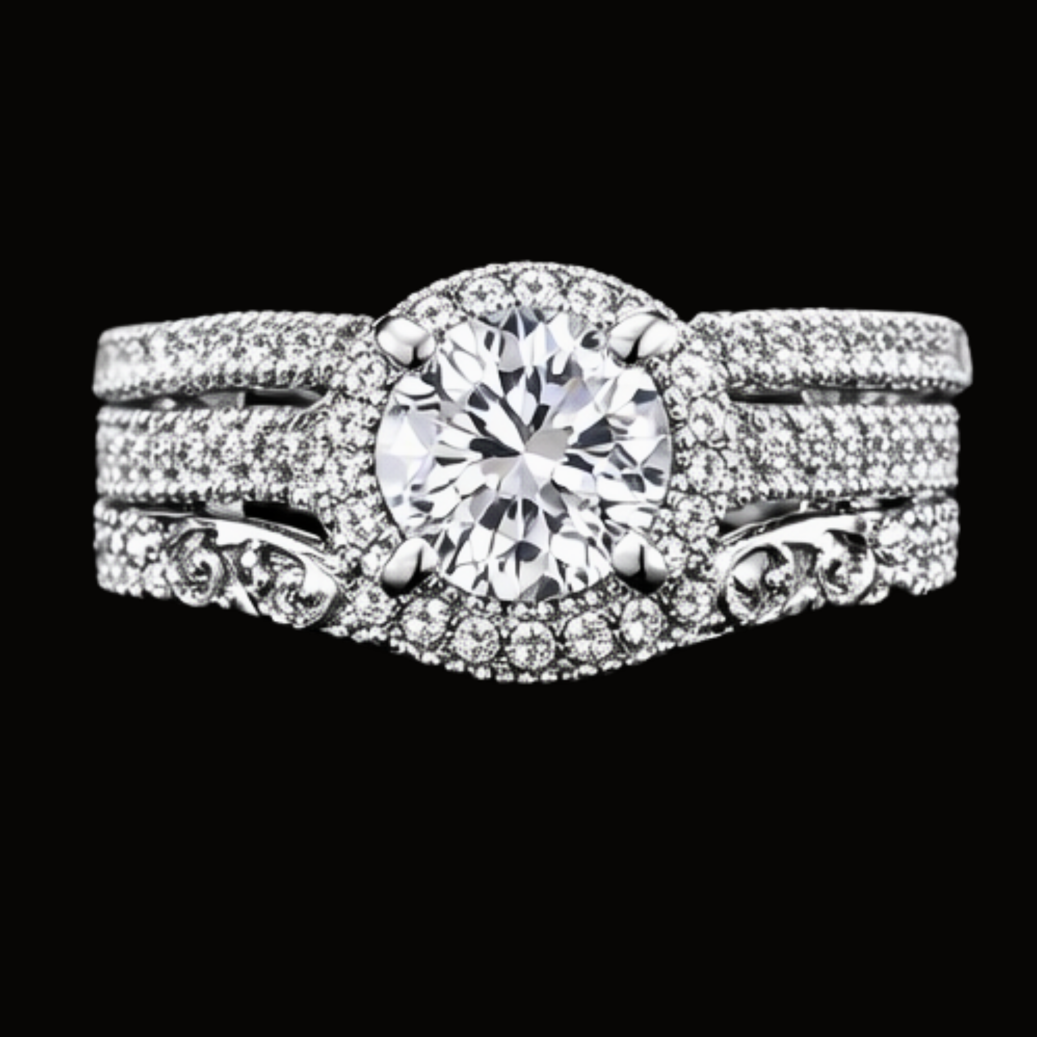 Véskara Regal Halo Diamond Engagement Ring