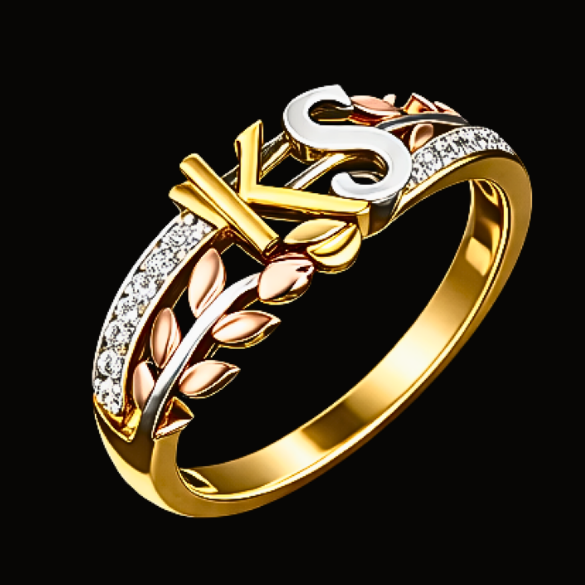 Véskara Diamond Initial Ring – K & S Personalized Diamond Ring