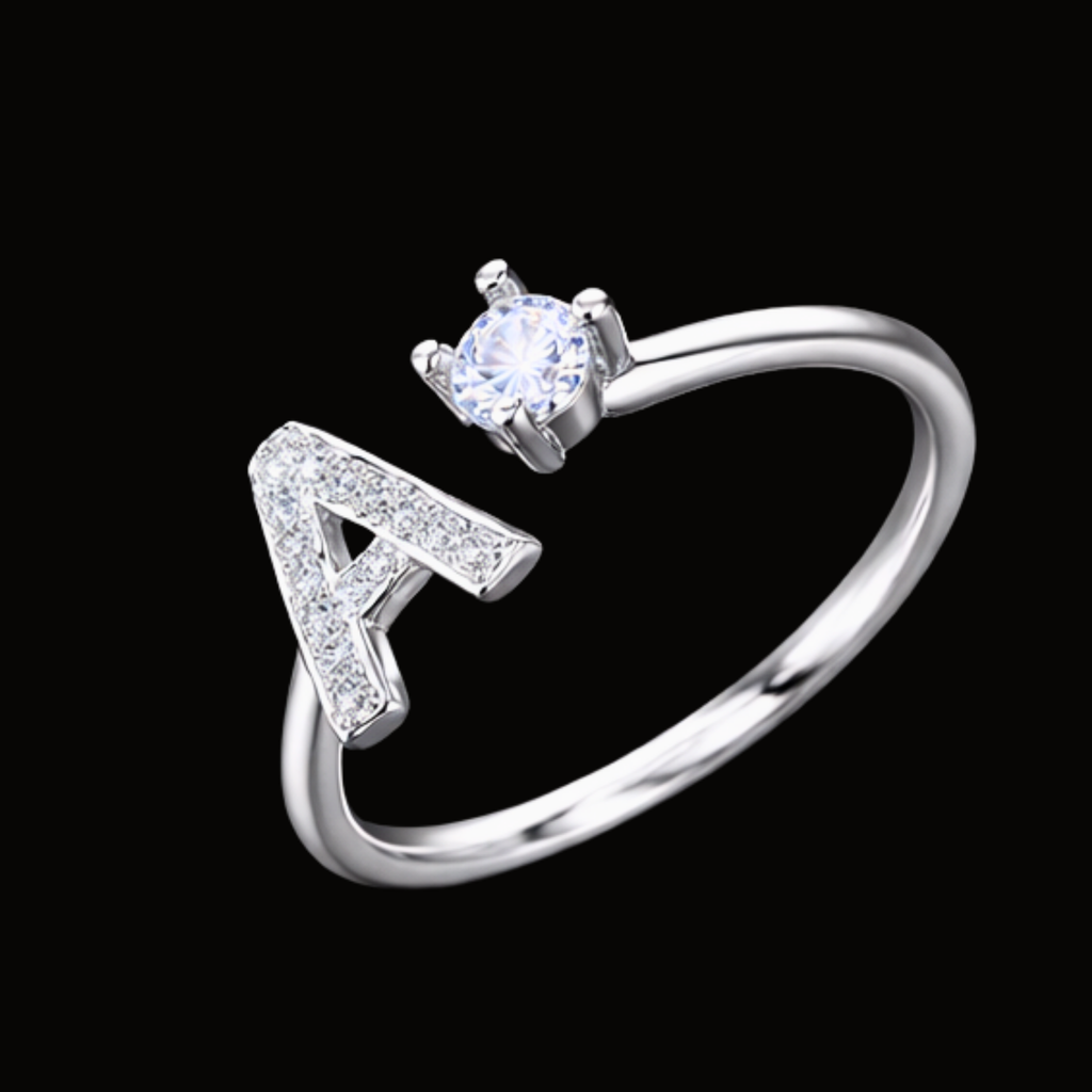 Véskara Diamond Alphabet Ring – Letter A