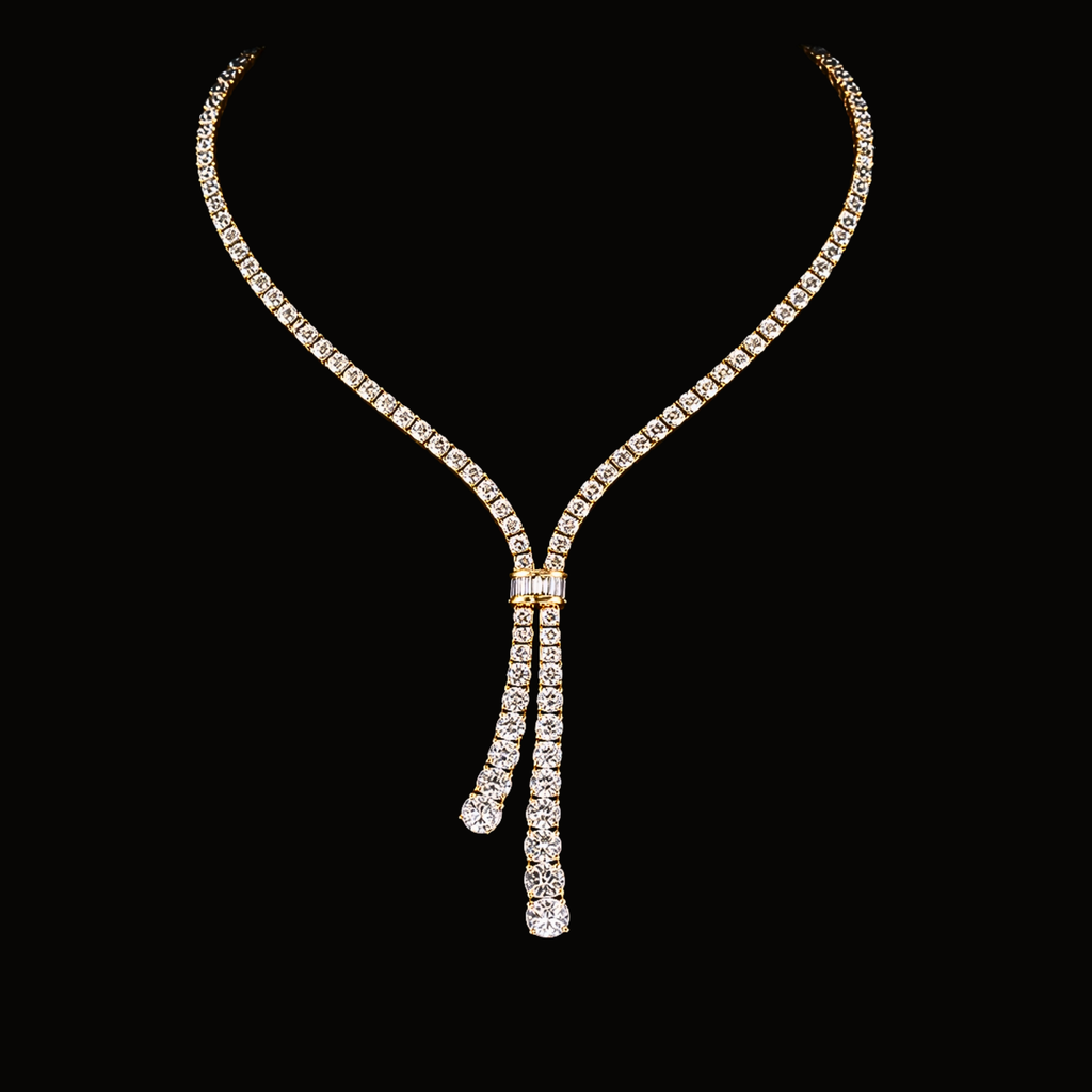 Véskara Diamond Y-Drop Tennis Necklace