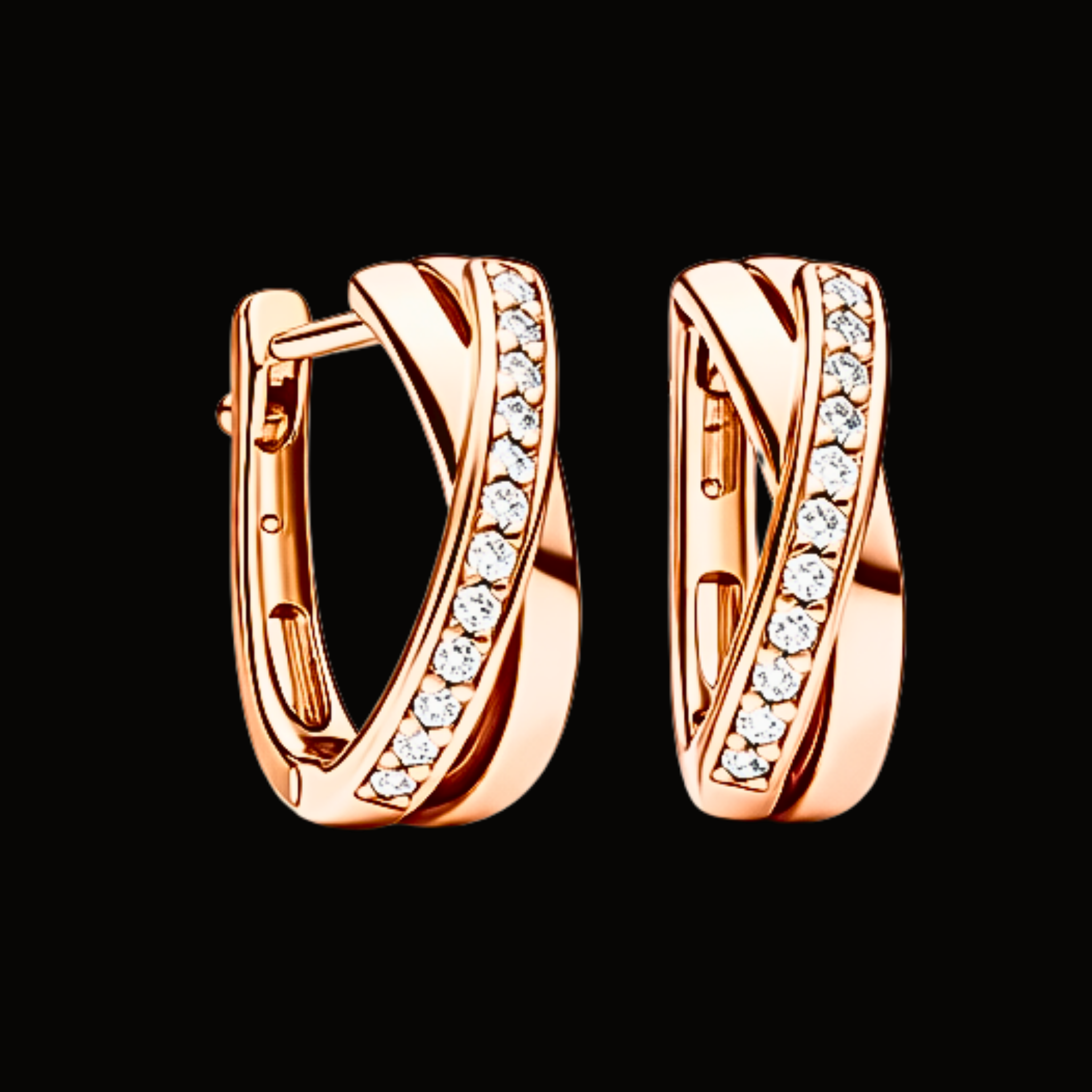 Véskara Diamond Crossover Hoop Earrings