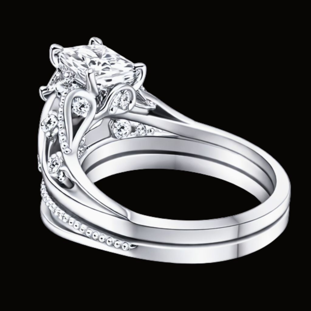 Véskara Royal Crown Princess Cut Diamond Engagement Ring