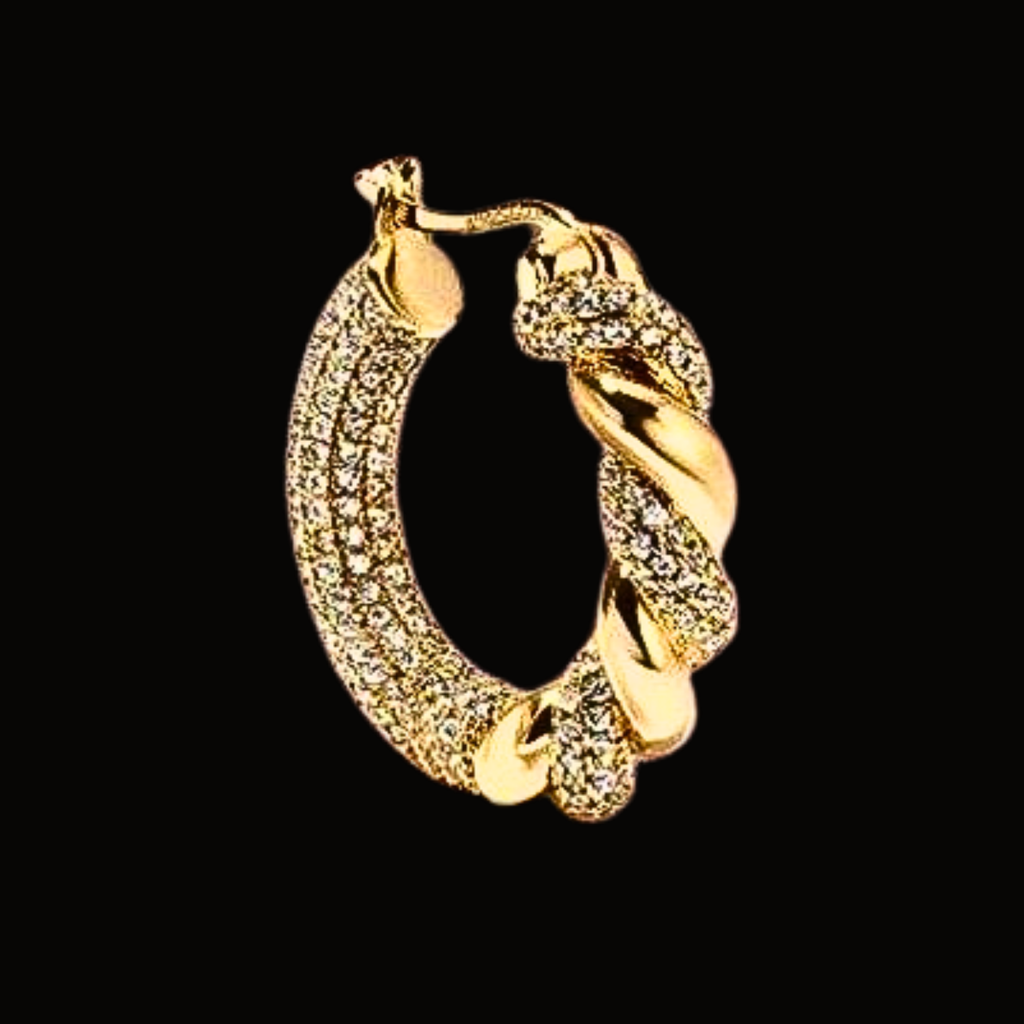 Véskara Aurelia Diamond Twist Hoop Earrings