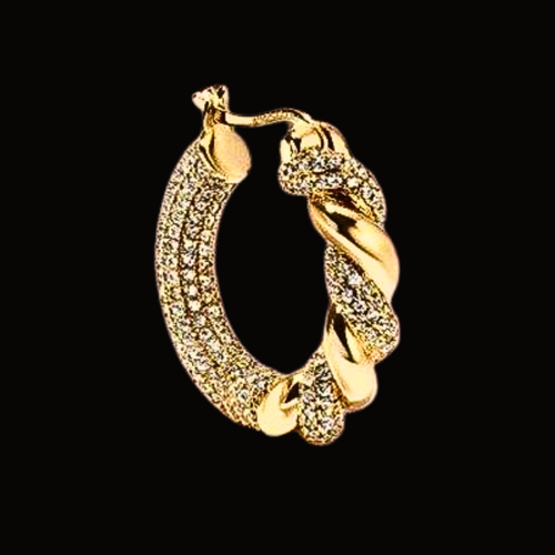 Véskara Aurelia Diamond Twist Hoop Earrings