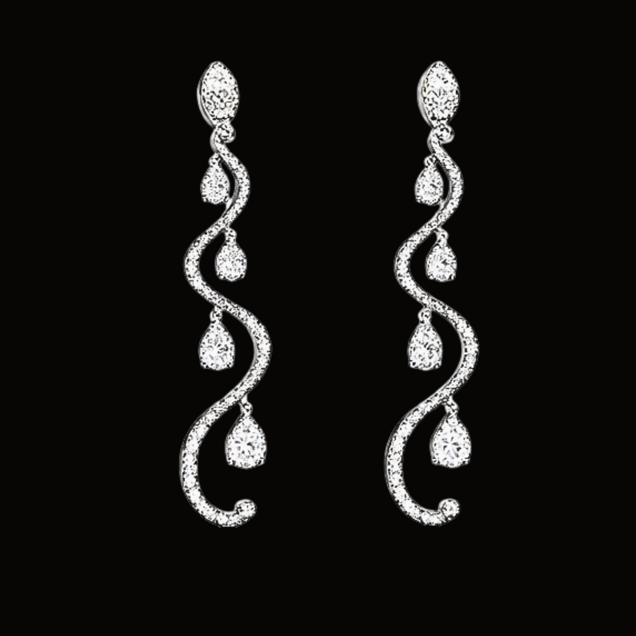 Véskara Serpentina Diamond Twist Drop Earrings