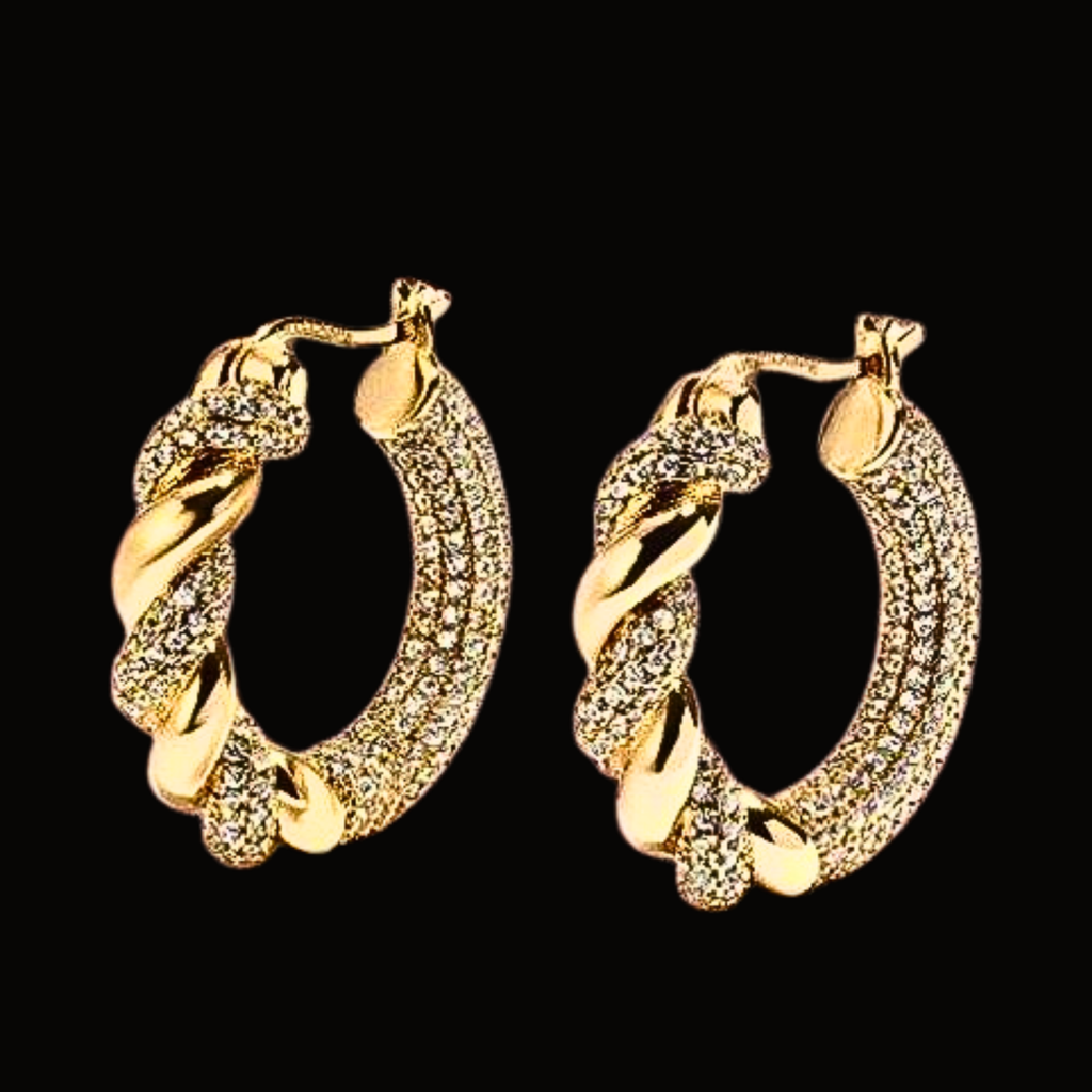 Véskara Aurelia Diamond Twist Hoop Earrings