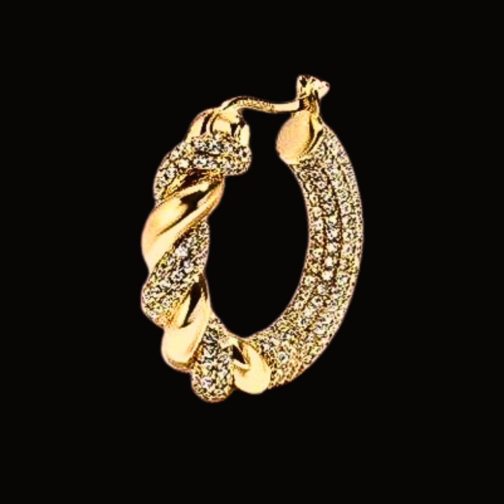 Véskara Aurelia Diamond Twist Hoop Earrings