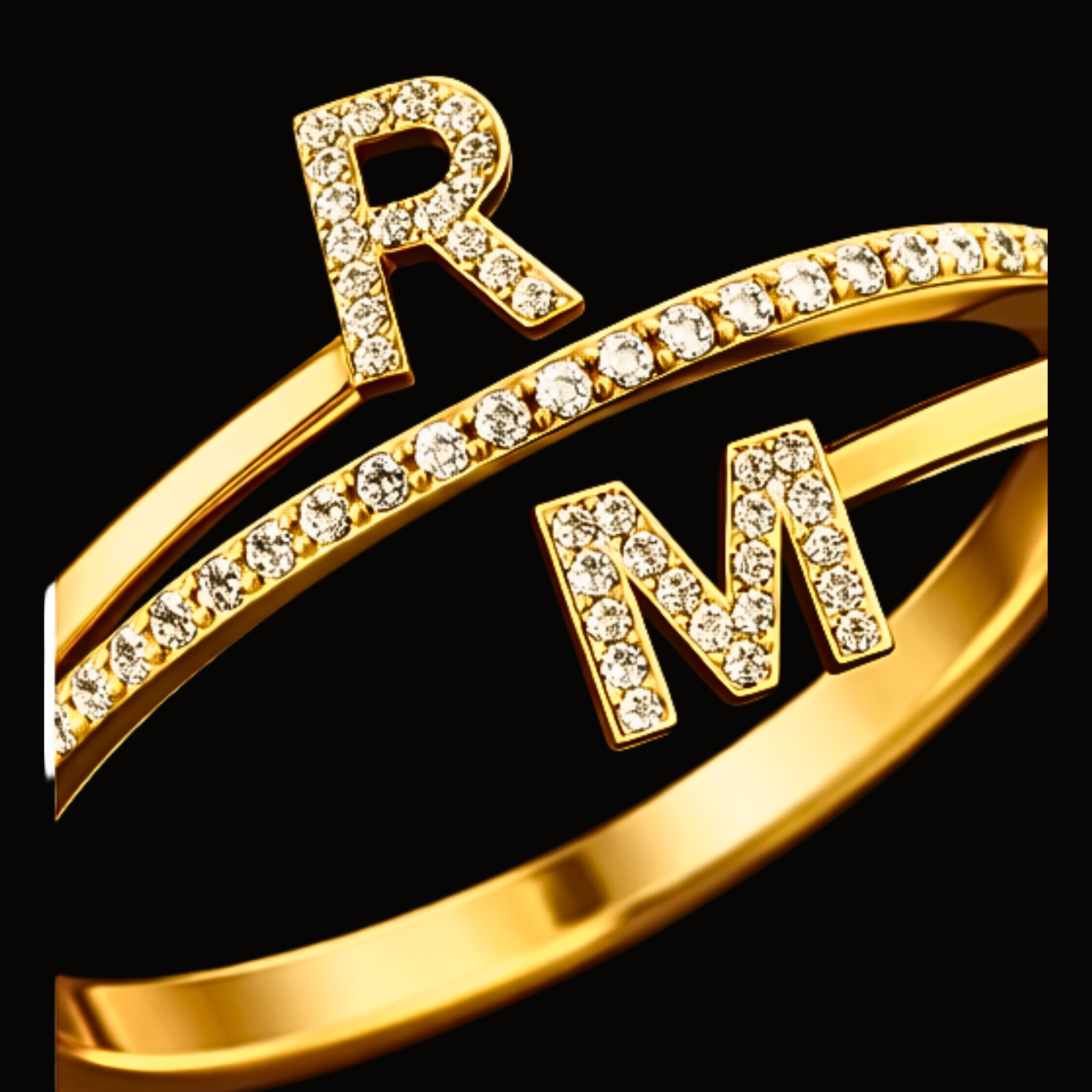 Véskara Diamond Initial Ring – R & M Personalized Diamond Ring