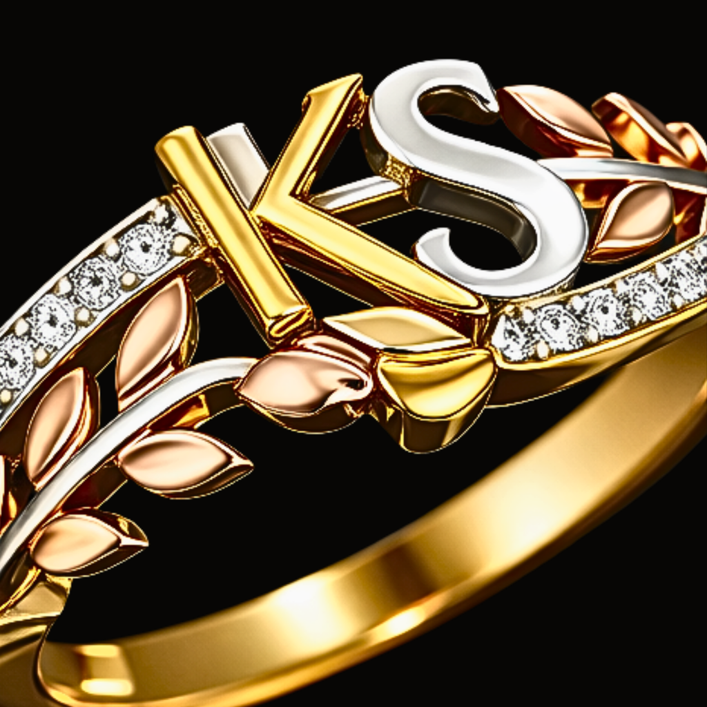 Véskara Diamond Initial Ring – K & S Personalized Diamond Ring