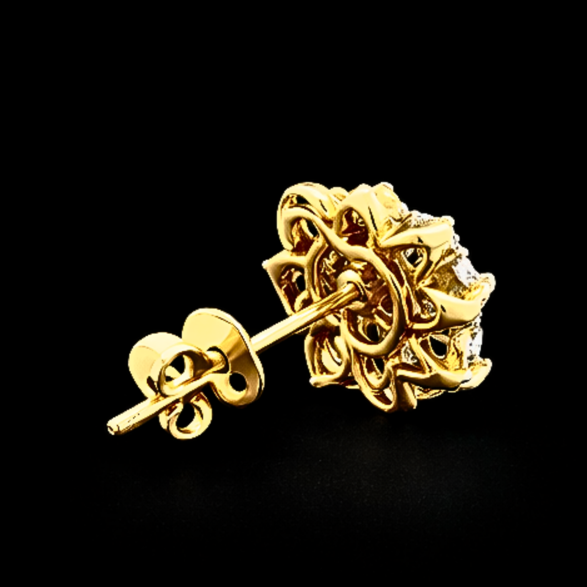 Véskara Blossom Diamond Floral Stud Earrings