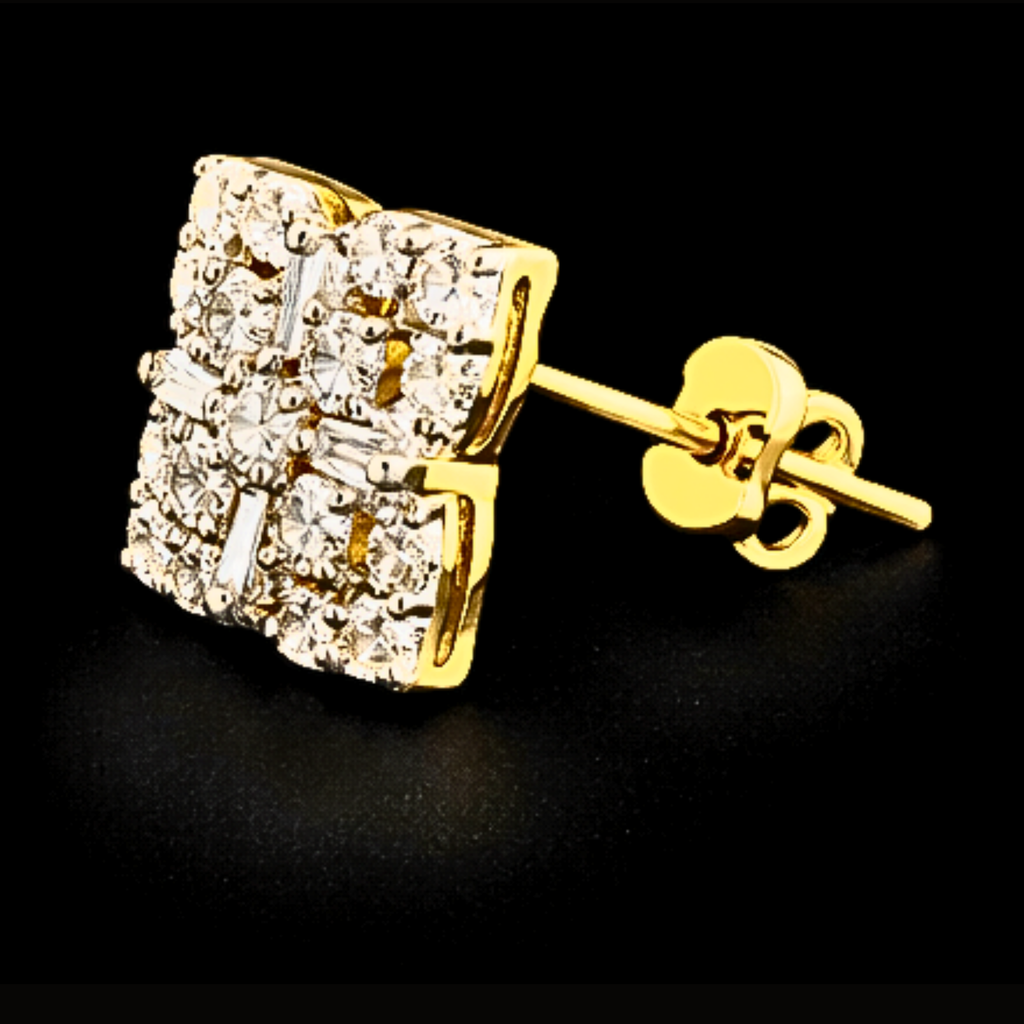 Véskara Lumière Diamond Cluster Stud Earrings