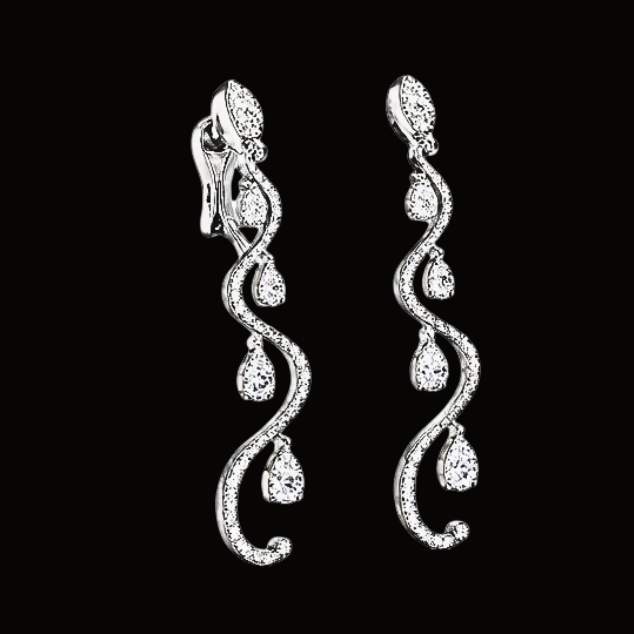 Véskara Serpentina Diamond Twist Drop Earrings