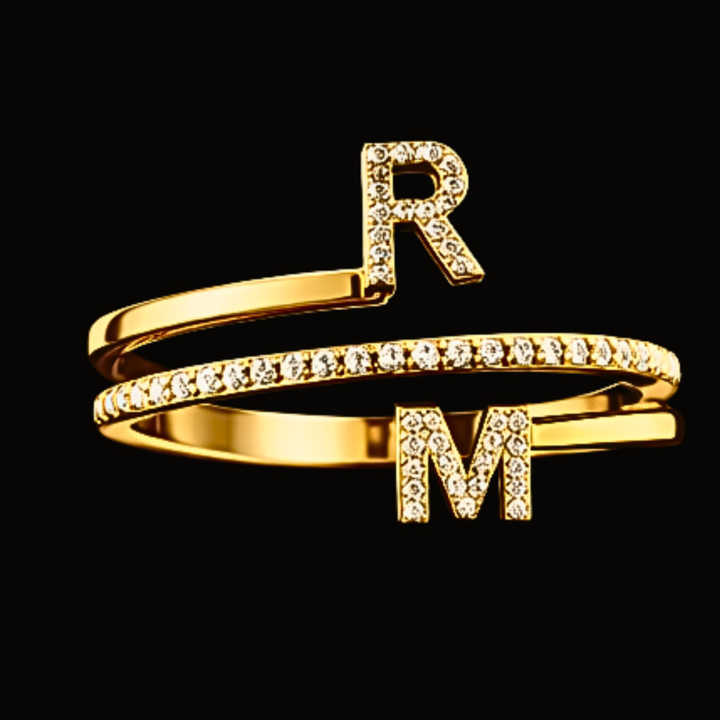 Véskara Diamond Initial Ring – R & M Personalized Diamond Ring
