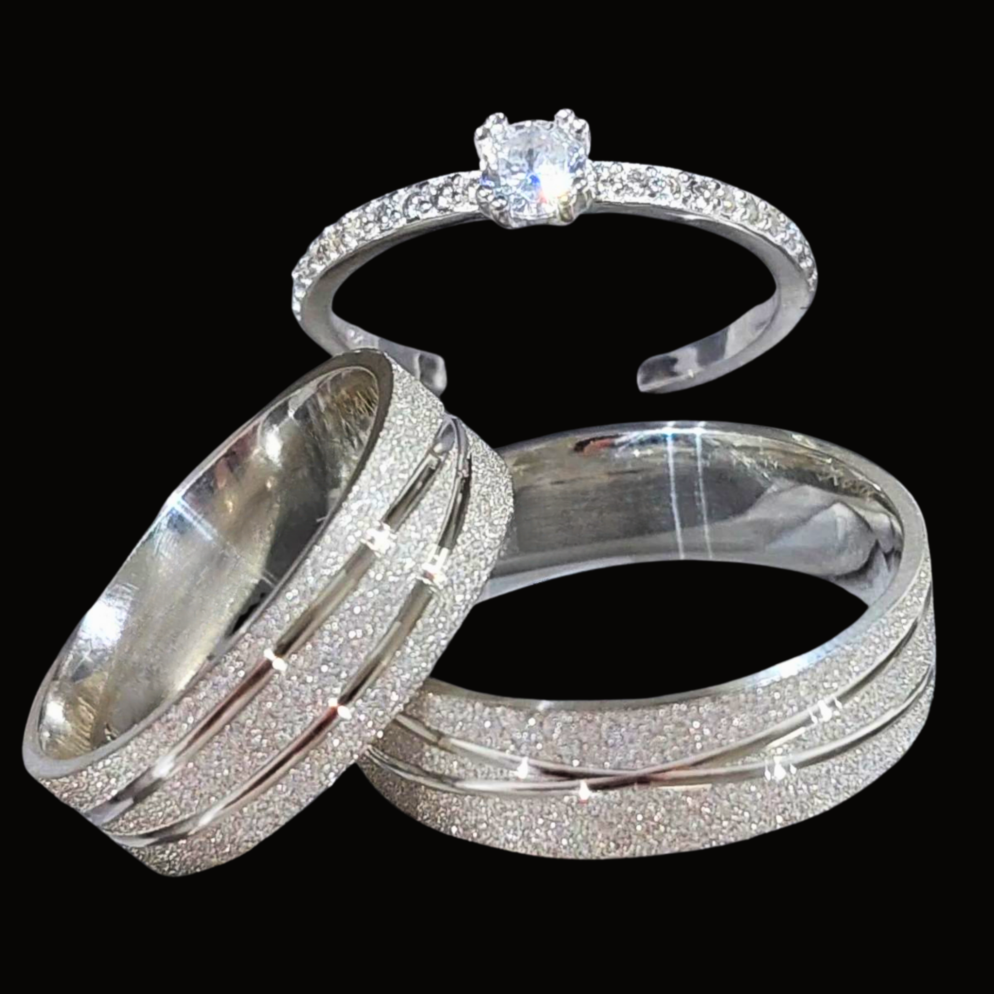 Véskara Diamond Pavé Stackable Ring Set – Luxury Layered Bridal Rings