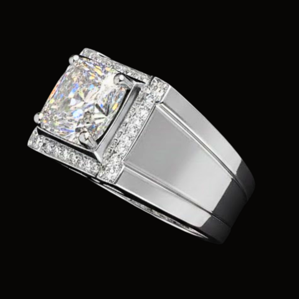 Véskara Men's Princess Cut Diamond Engagement Ring