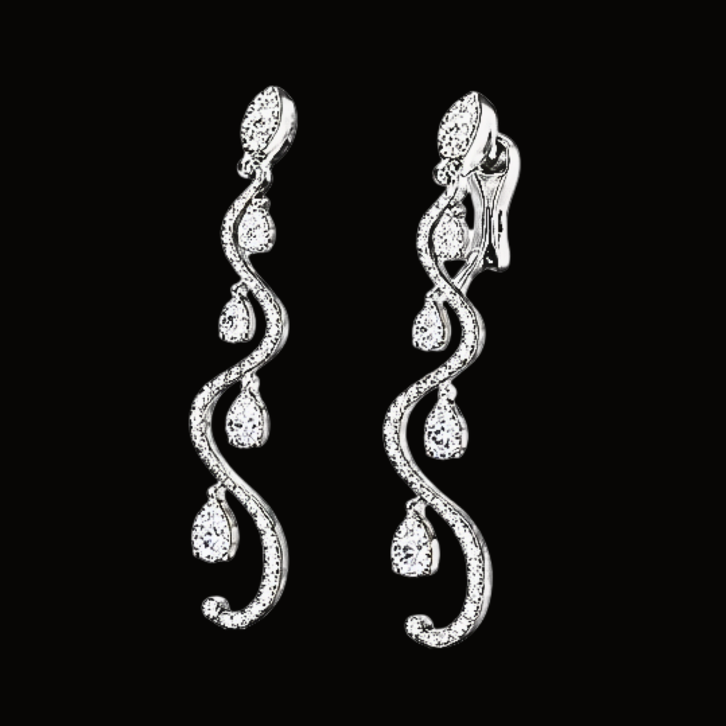 Véskara Serpentina Diamond Twist Drop Earrings