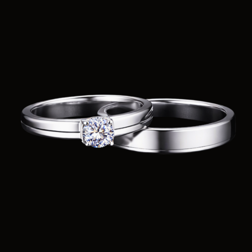 Véskara Minimal Solitaire Diamond Ring – Classic White Gold Engagement Band