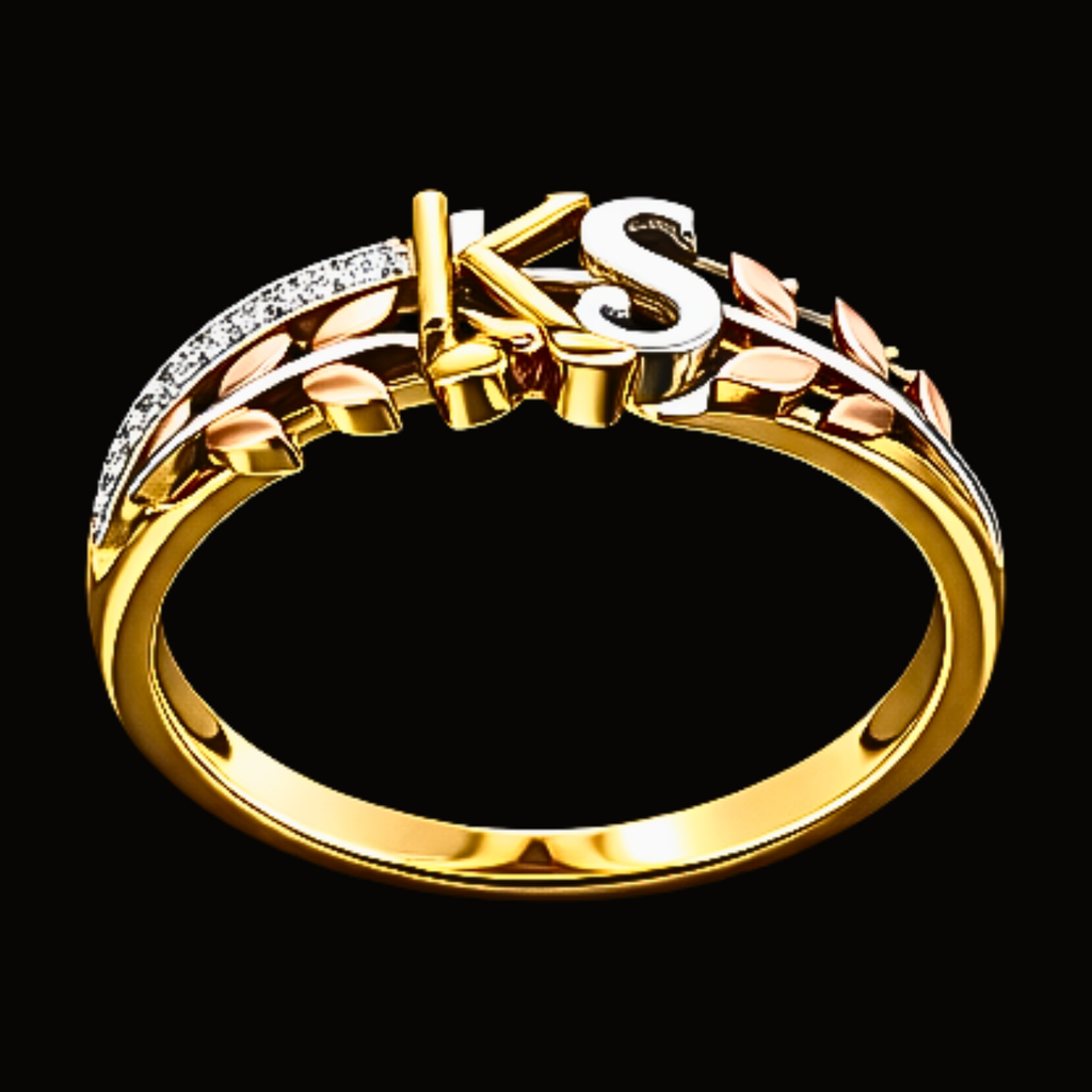 Véskara Diamond Initial Ring – K & S Personalized Diamond Ring