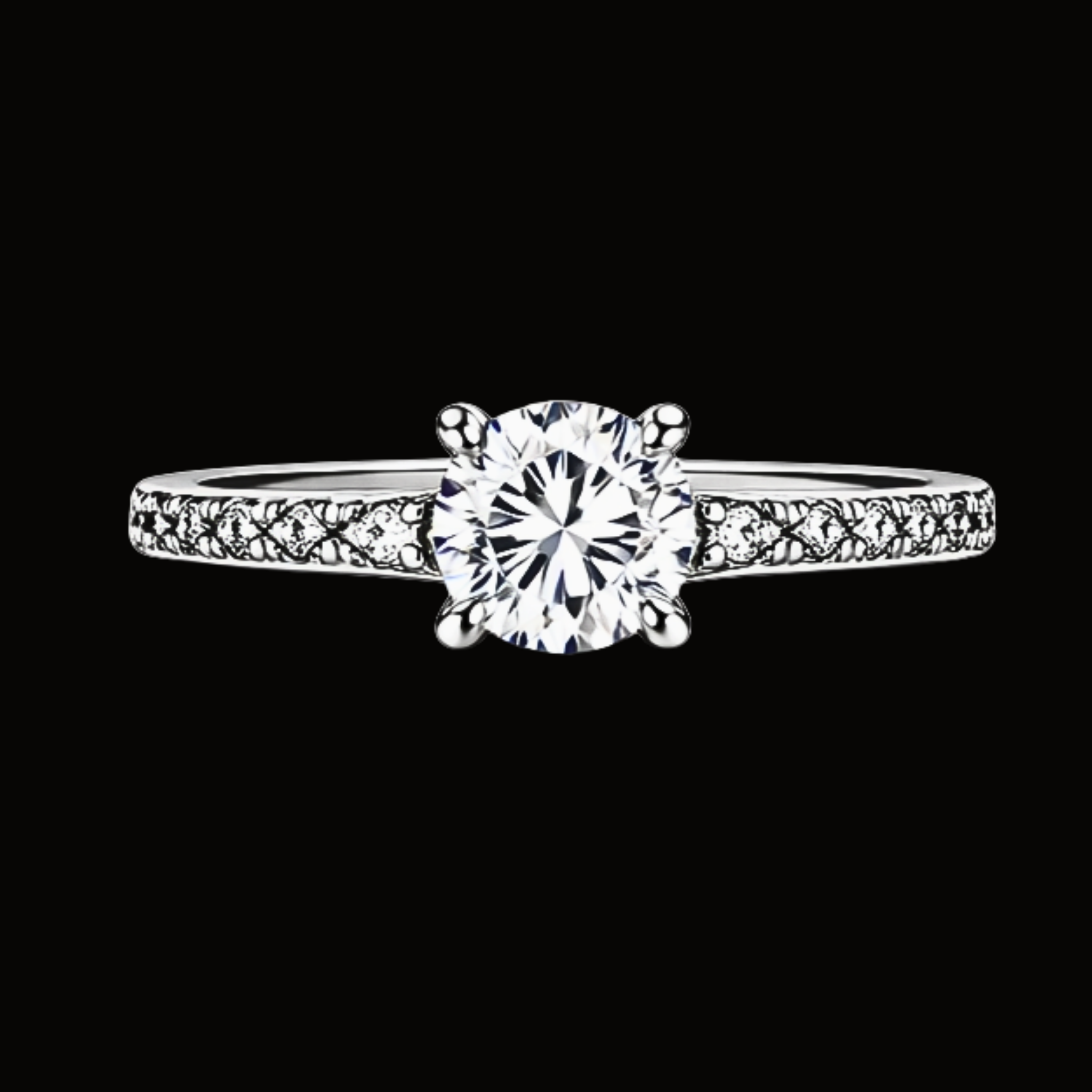 Véskara Modern Diamond Stackable Ring Set – Solitaire & Textured Band Stack