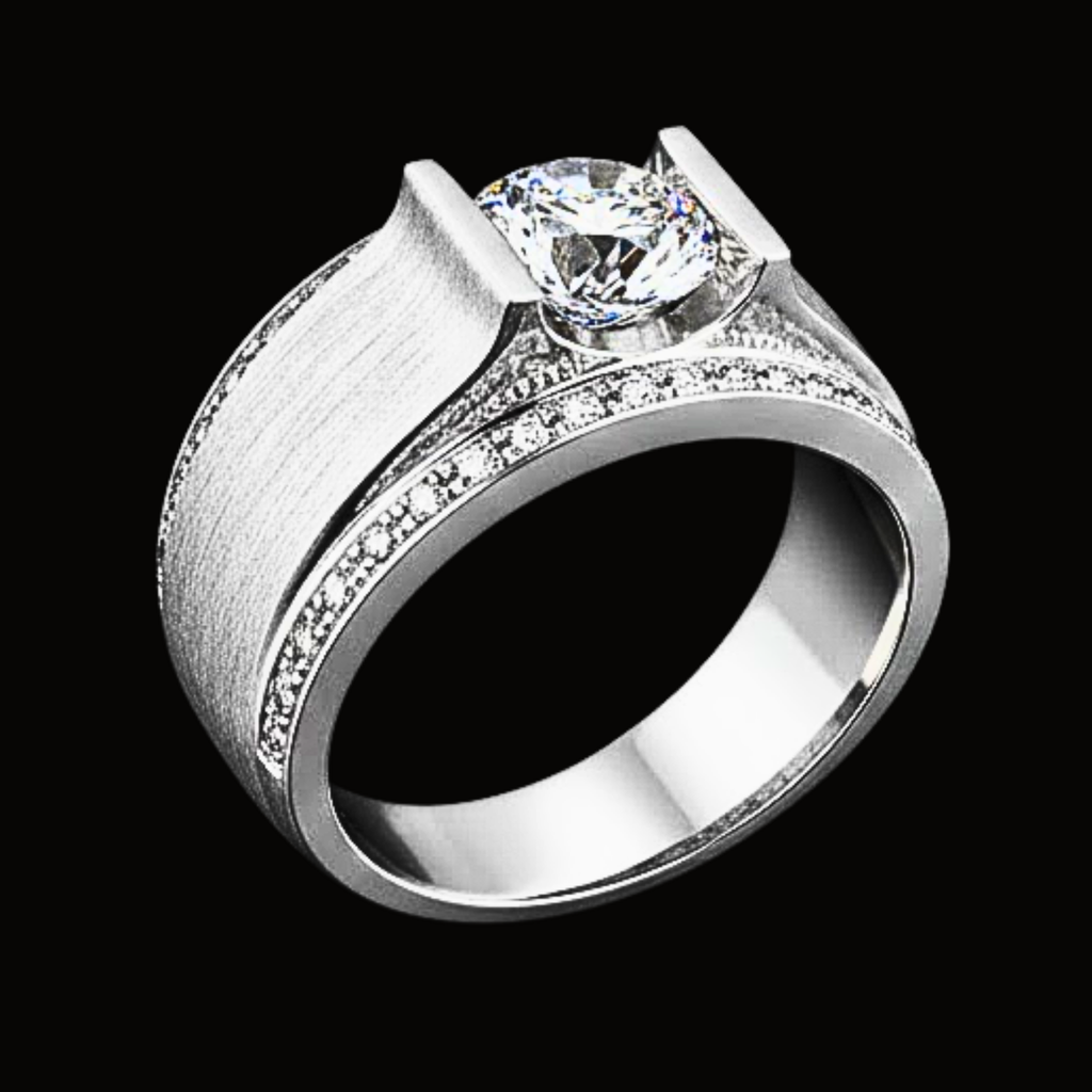Véskara Men's Bold Solitaire Diamond Statement Ring