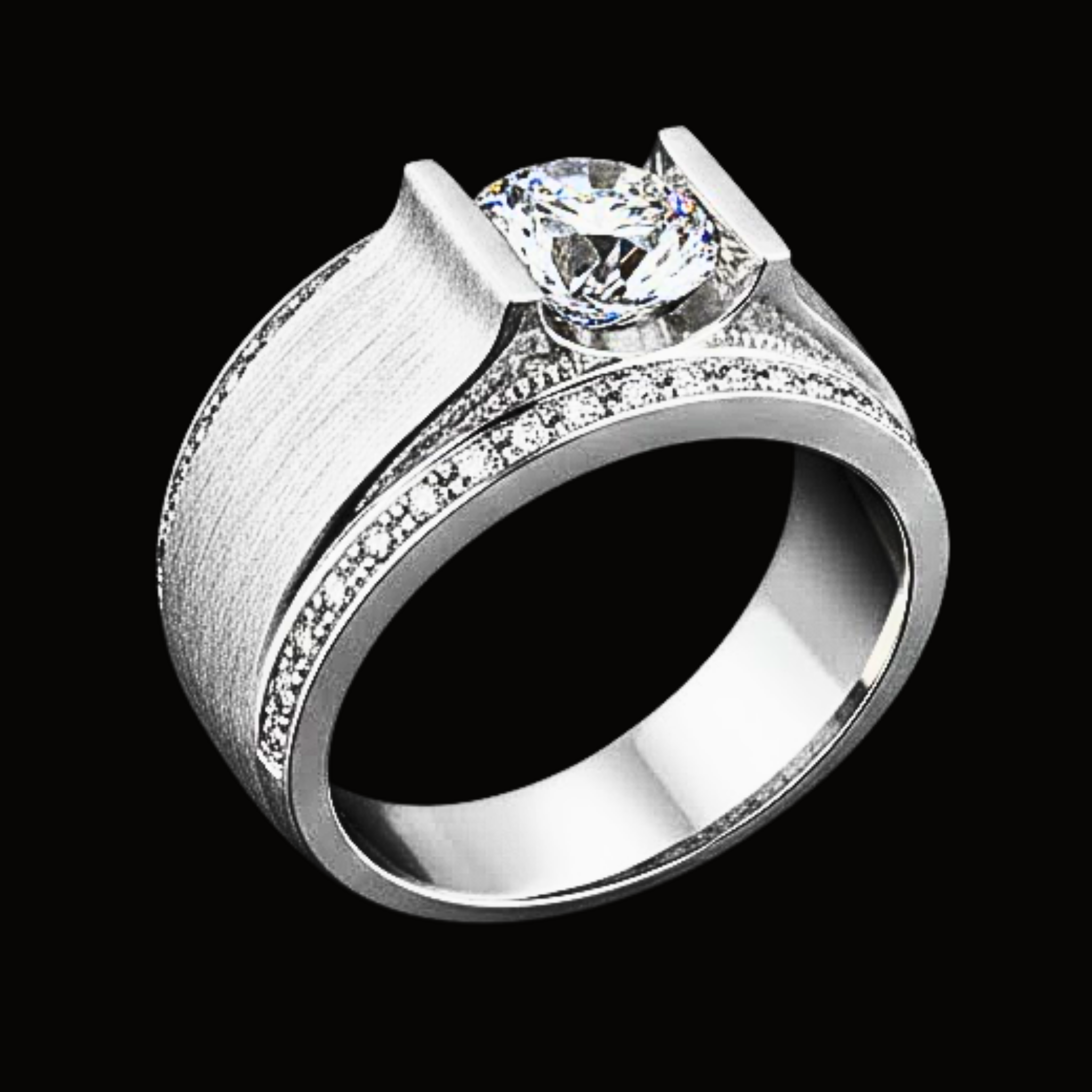 Véskara Men's Bold Solitaire Diamond Statement Ring