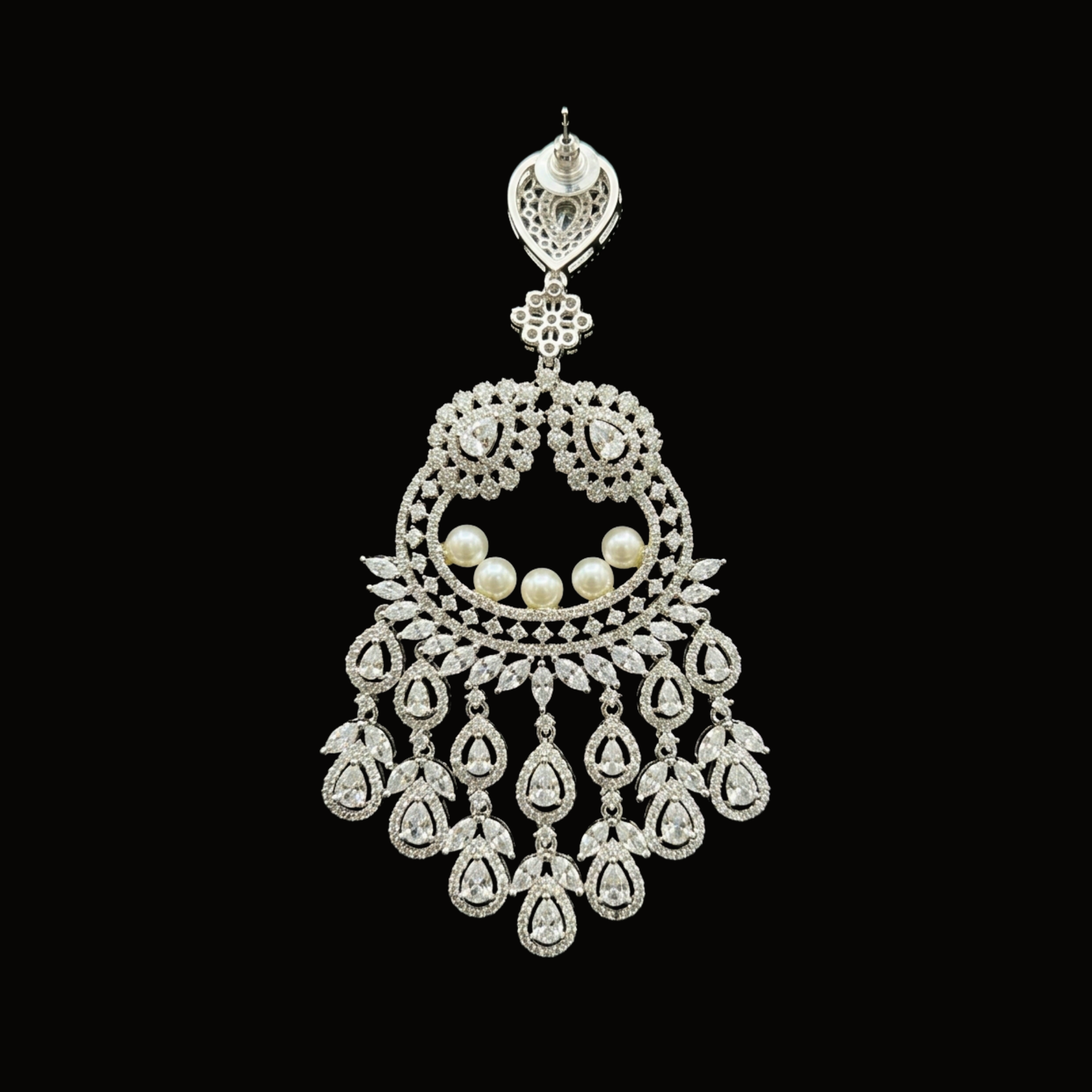 Véskara Noor Diamond &amp; Pearl Chandelier Earrings