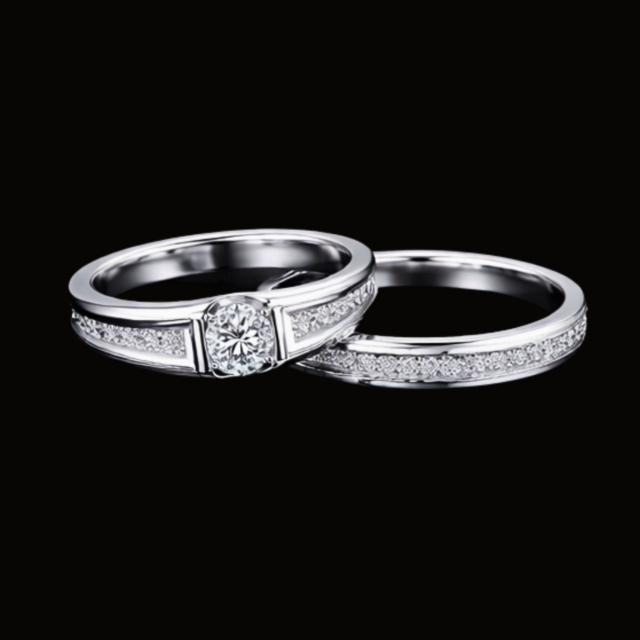 Véskara Eternal Unity Diamond Couple Rings – Classic His & Hers Matching Set