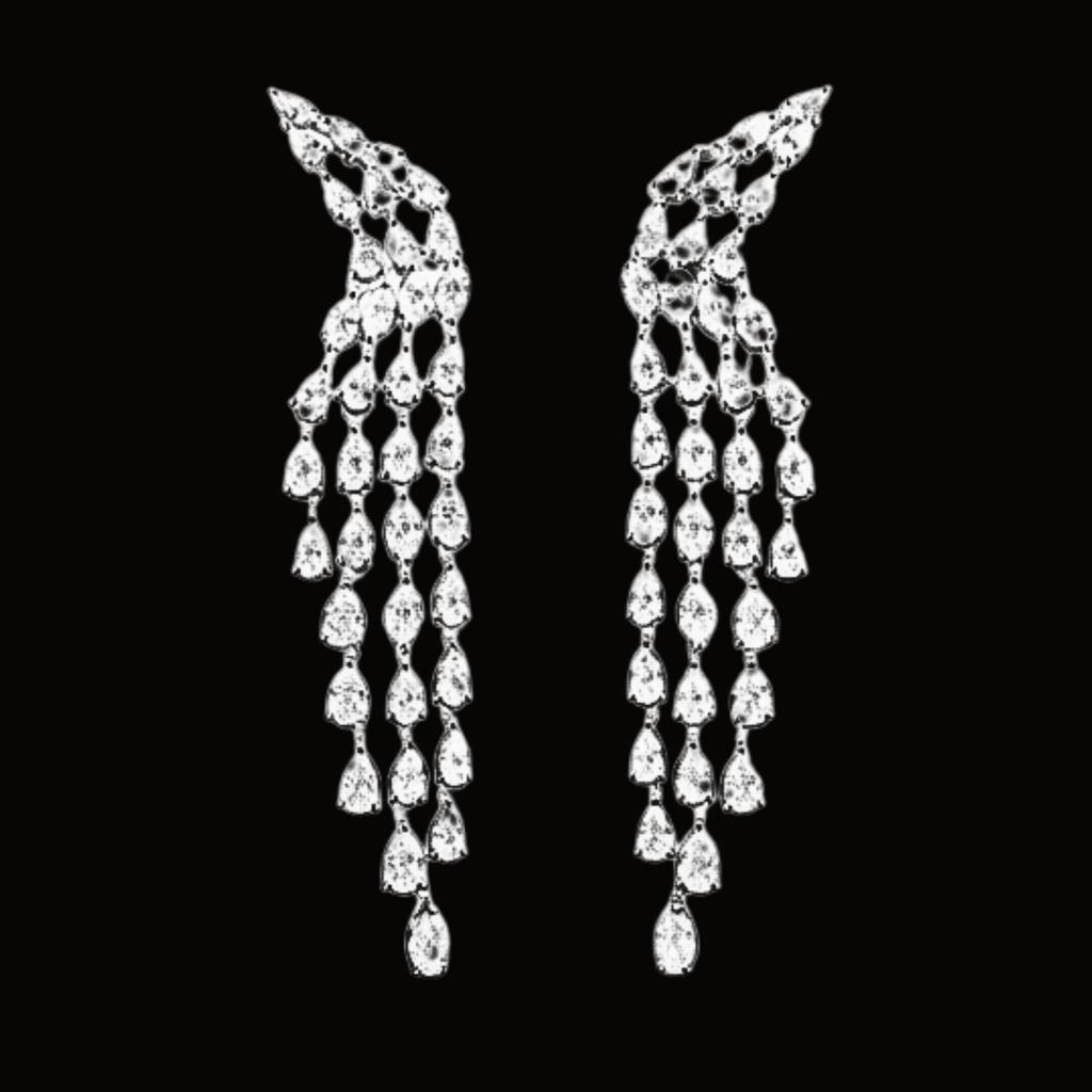 Véskara Seraphina Diamond Cascade Wing Earrings