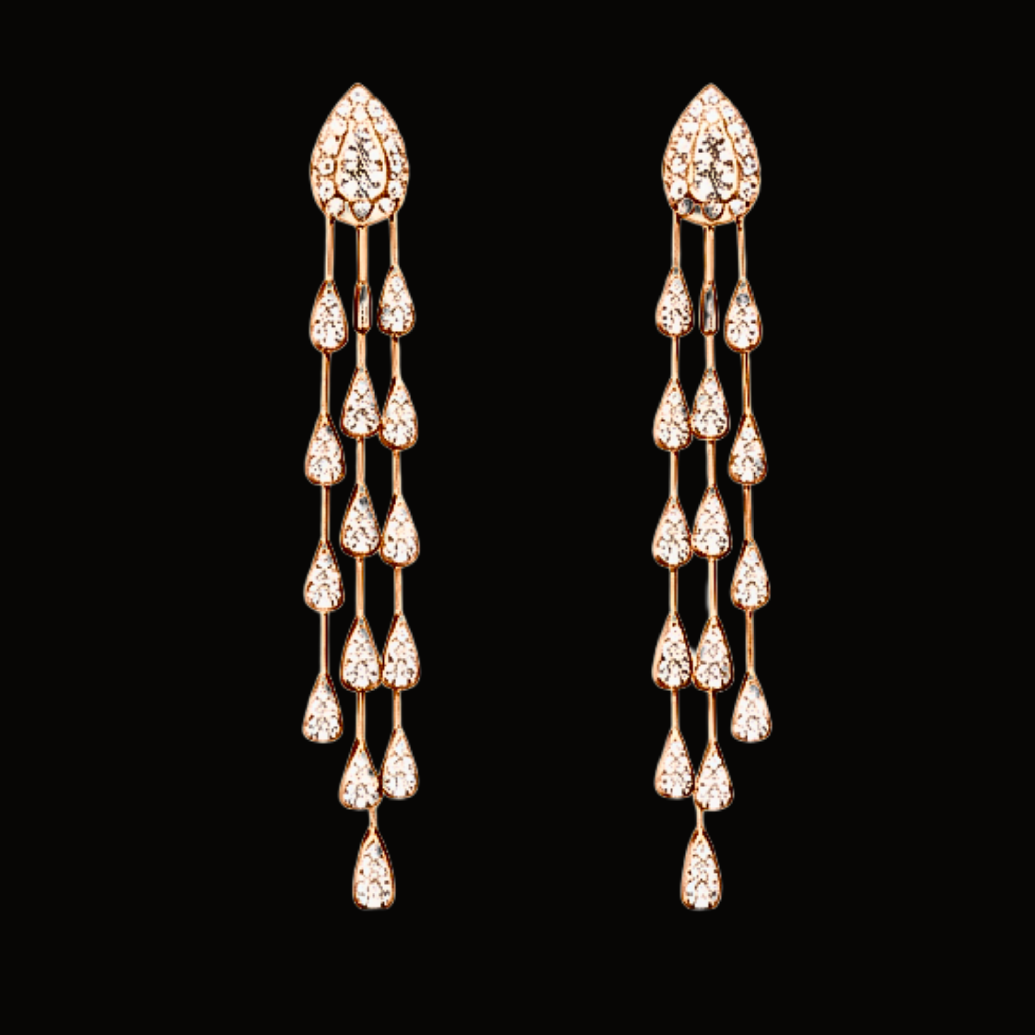 Véskara Luna Diamond Teardrop Tassel Earrings