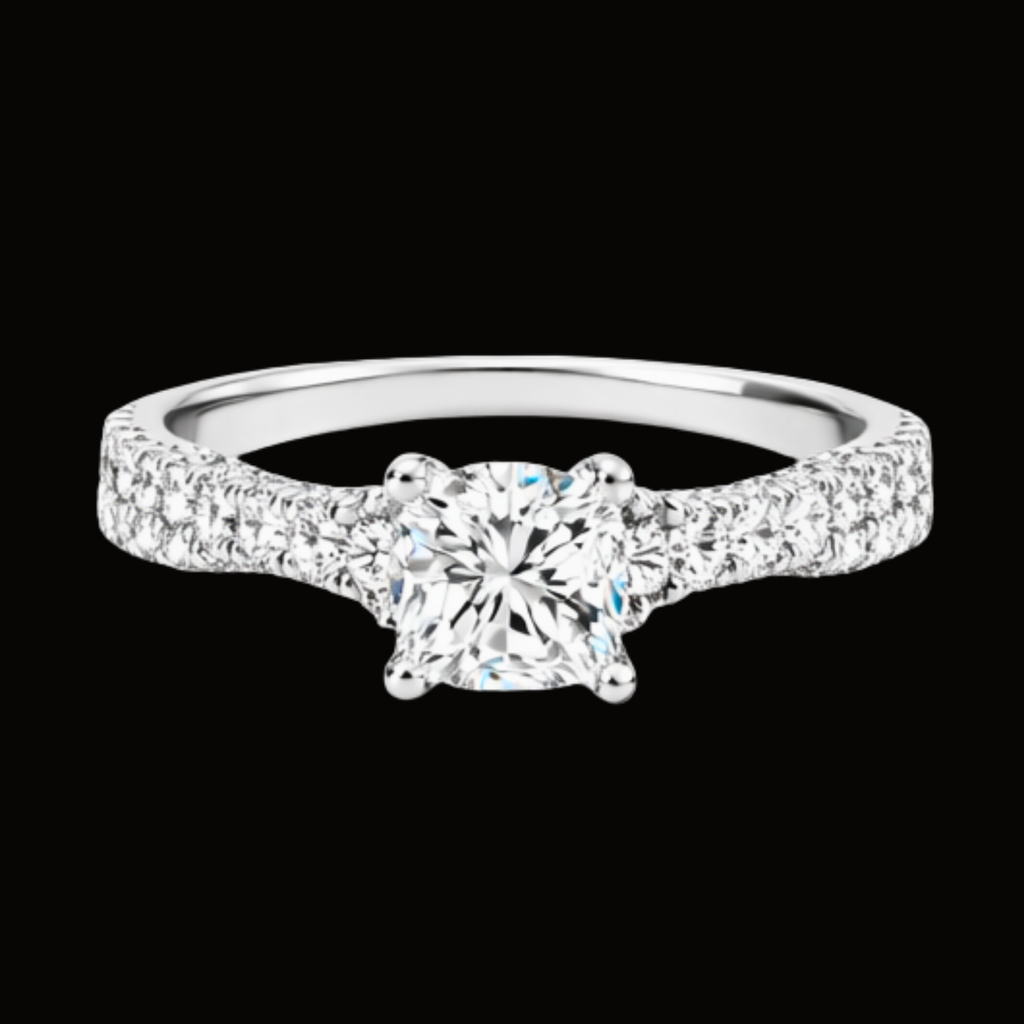 Véskara Classic Diamond Stackable Ring Trio – Solitaire & Matching Bands