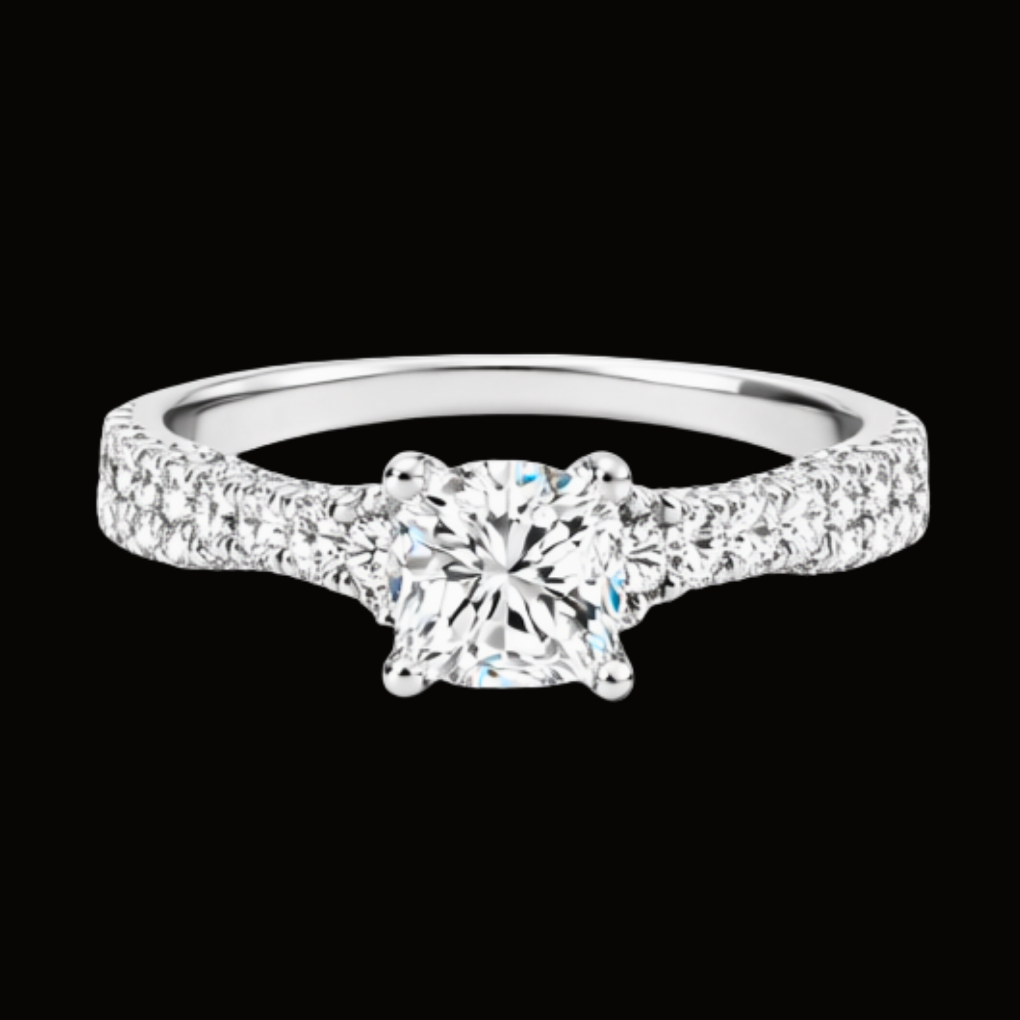 Véskara Classic Diamond Stackable Ring Trio – Solitaire & Matching Bands