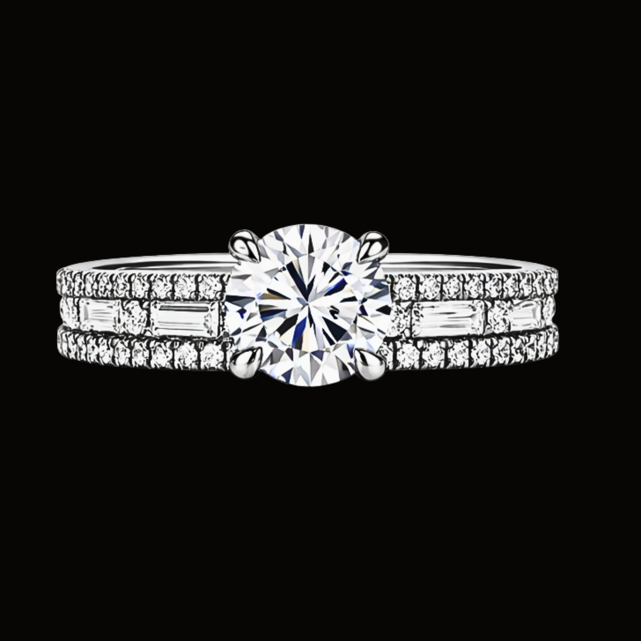 Véskara Diamond Bridal Stackable Ring Set – Luxury Engagement & Stacking Bands
