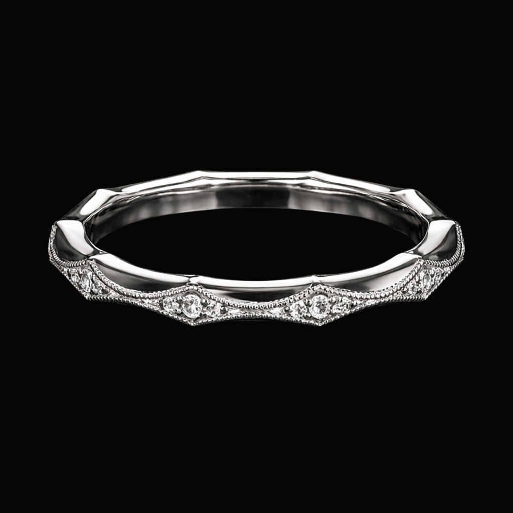 Véskara Vintage Diamond Stackable Ring Set – Luxury Layered Stacking Rings