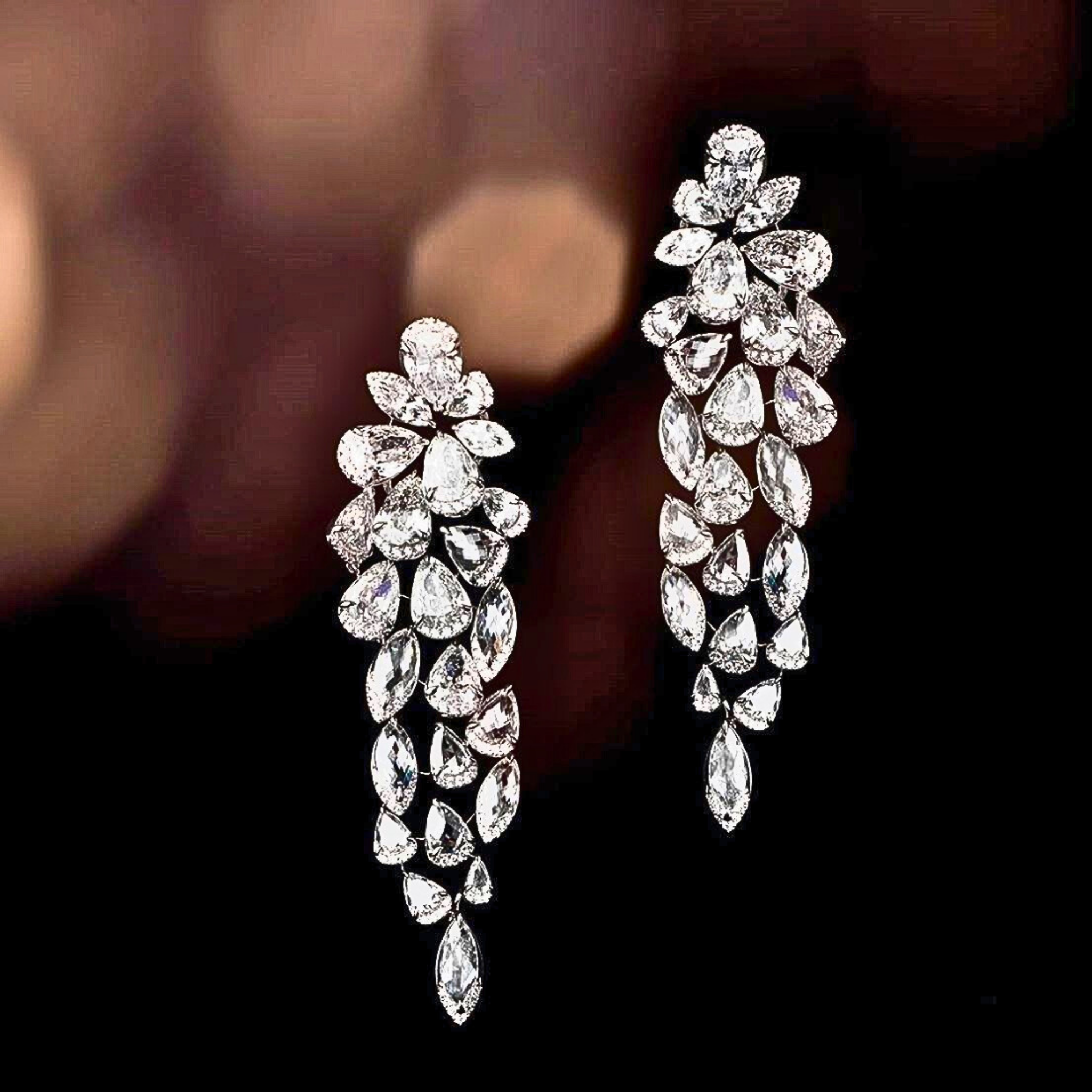 Véskara Celestia Diamond Cascade Dangle Earrings