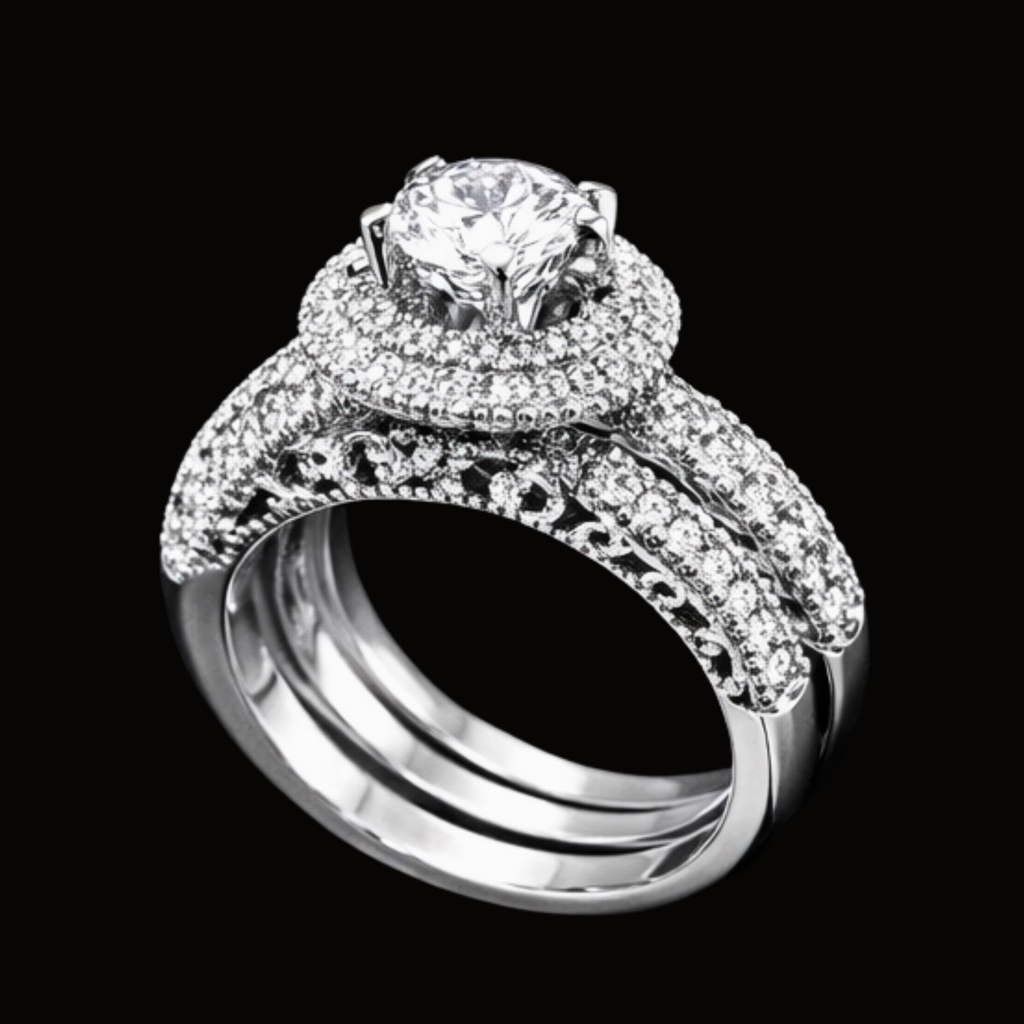 Véskara Regal Halo Diamond Engagement Ring