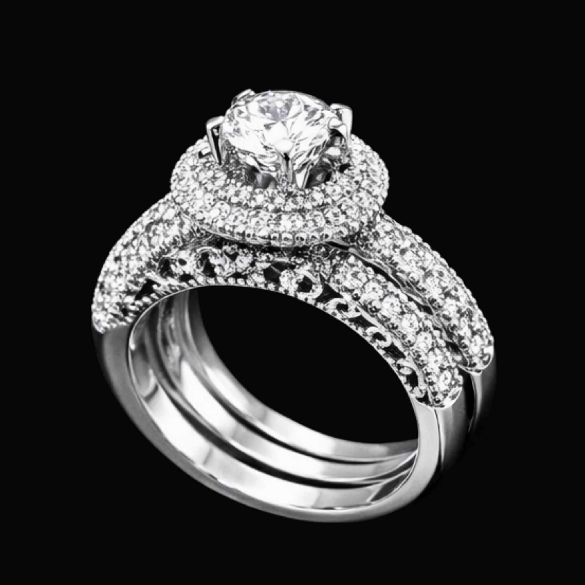 Véskara Regal Halo Diamond Engagement Ring