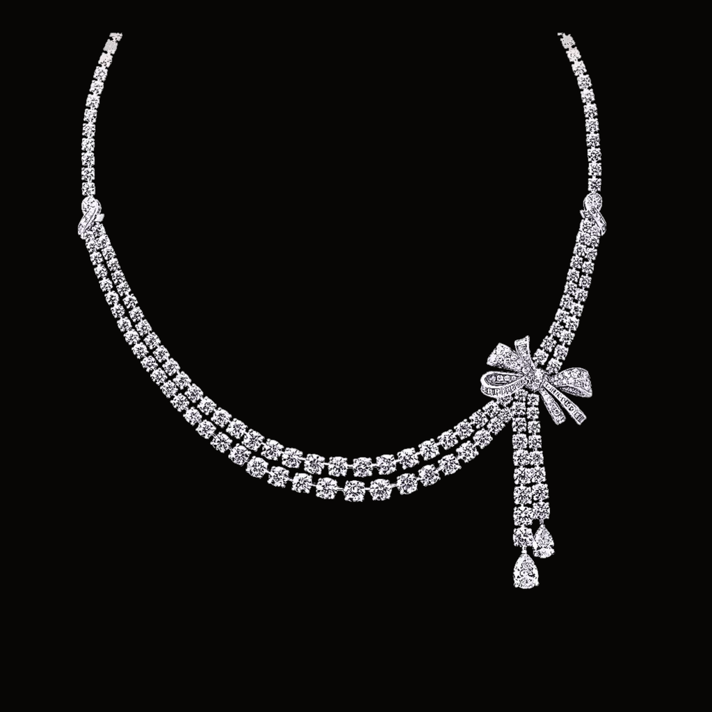 Véskara Diamond Bow Tennis Necklace